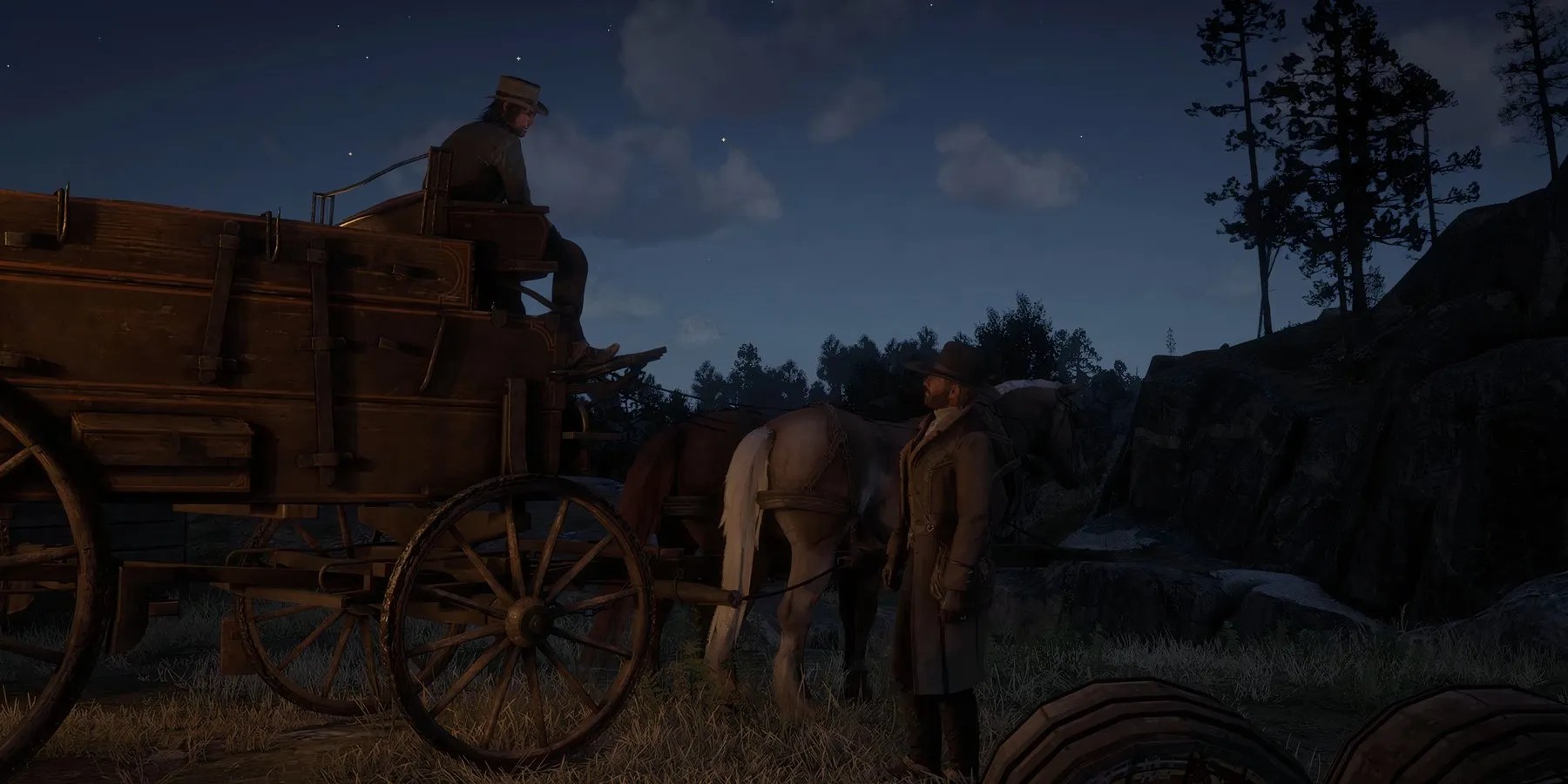 Arthur and John talking to each other in RDR2