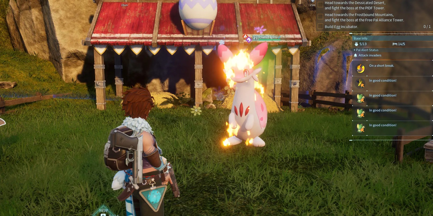 Chillet Ignis in Palworld base