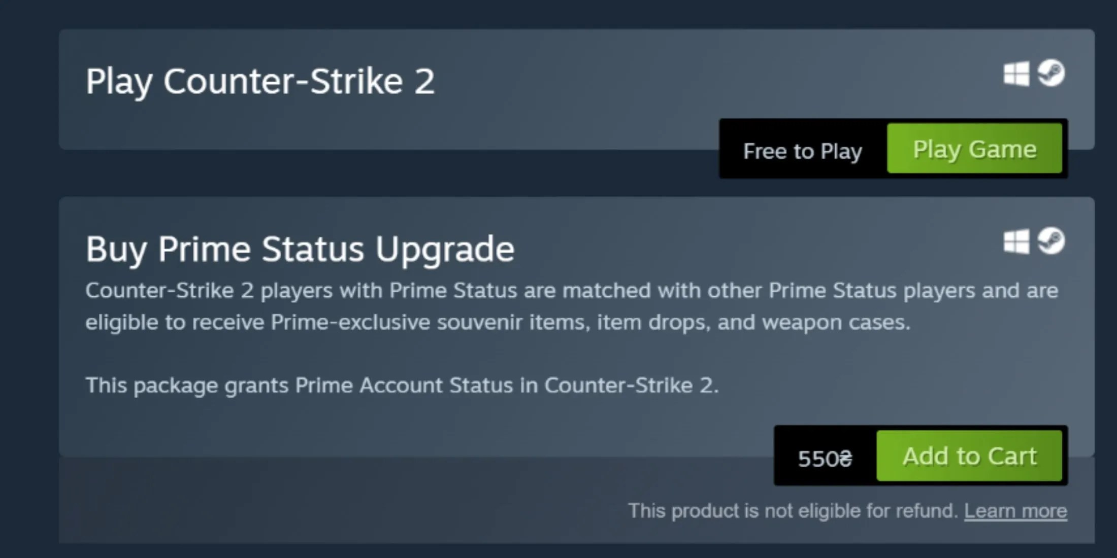 CS2 Prime Status