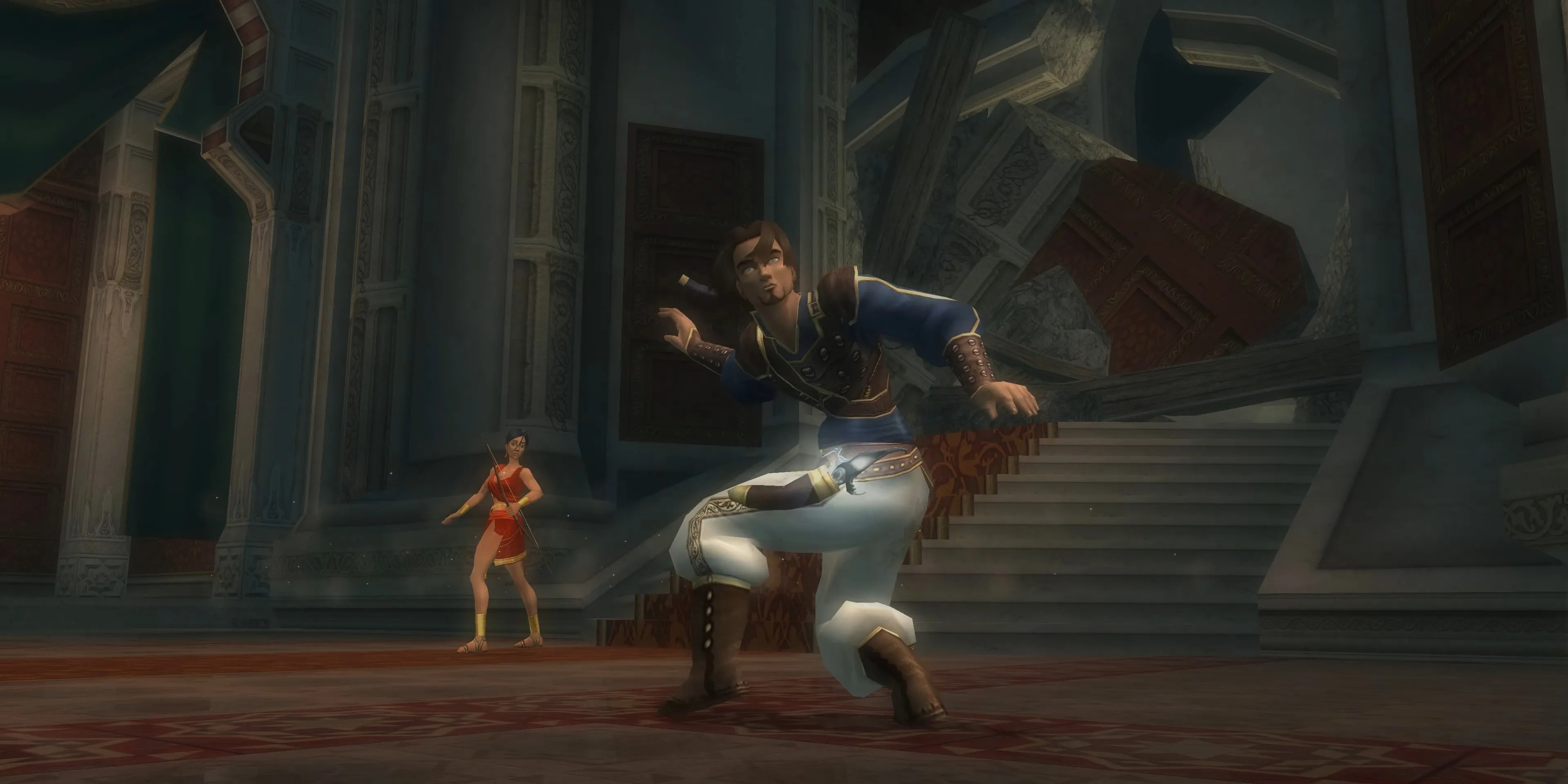 Showcasing a screenshot from an ingame cutscene in Prince of Persia - The Sands of Time