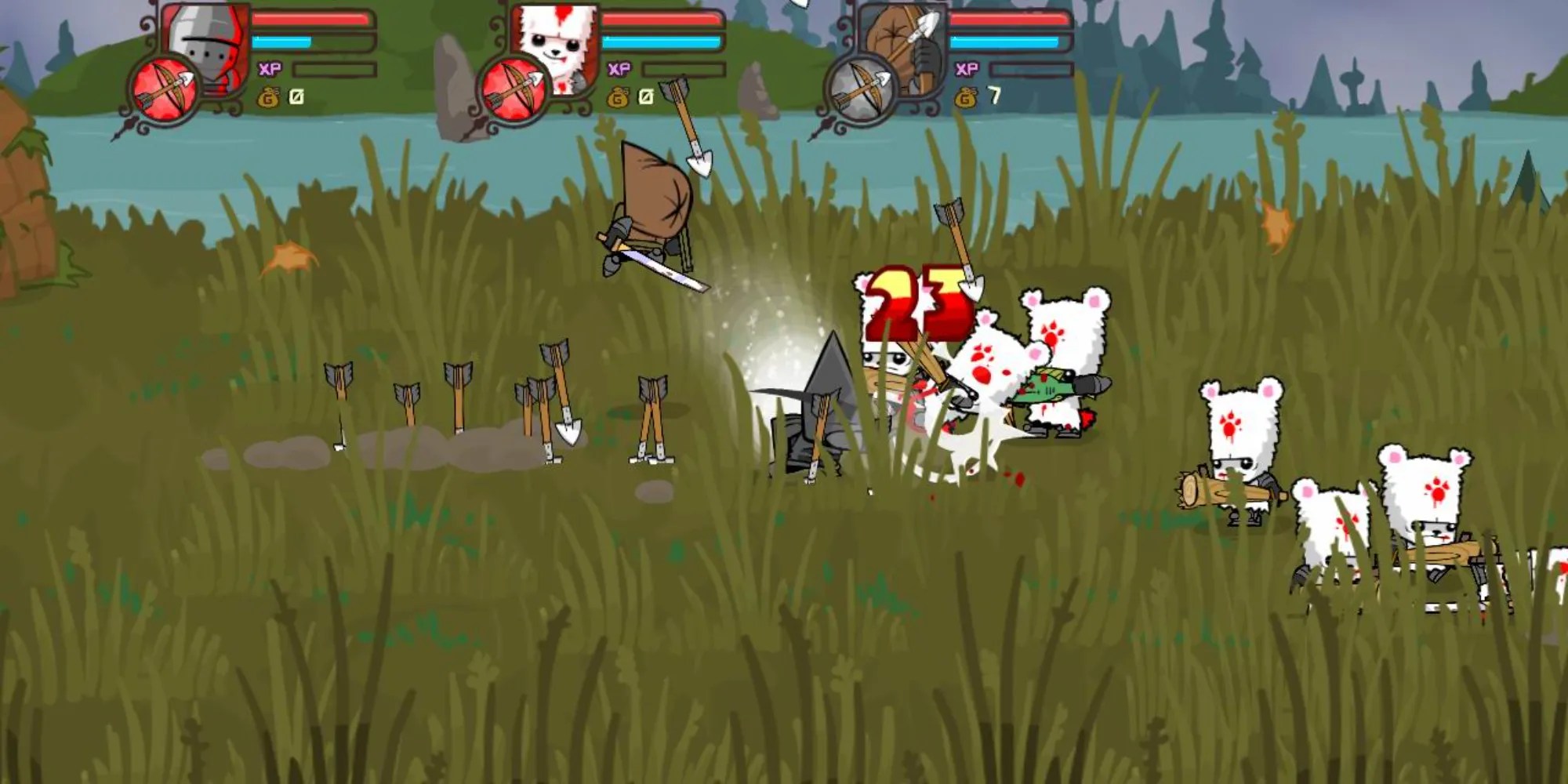 A group of Bears attacking players