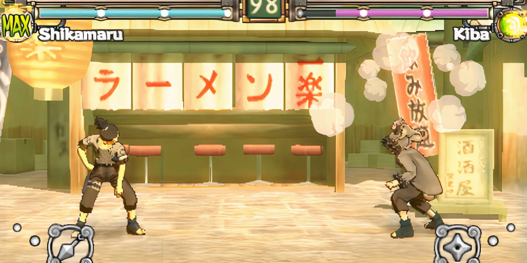 Playing a match in Naruto Ultimate Ninja Heroes