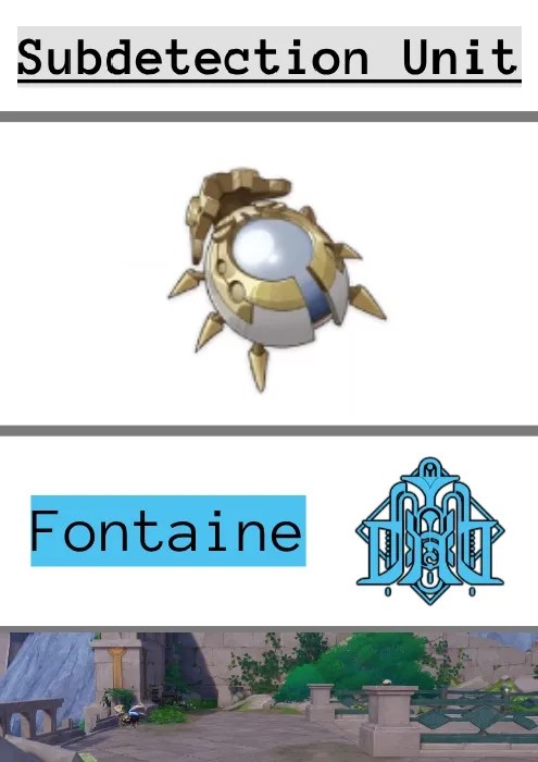 Subdetection Unit icon with an image of them in the wild, alongside fontaine&rsquo;s emblem