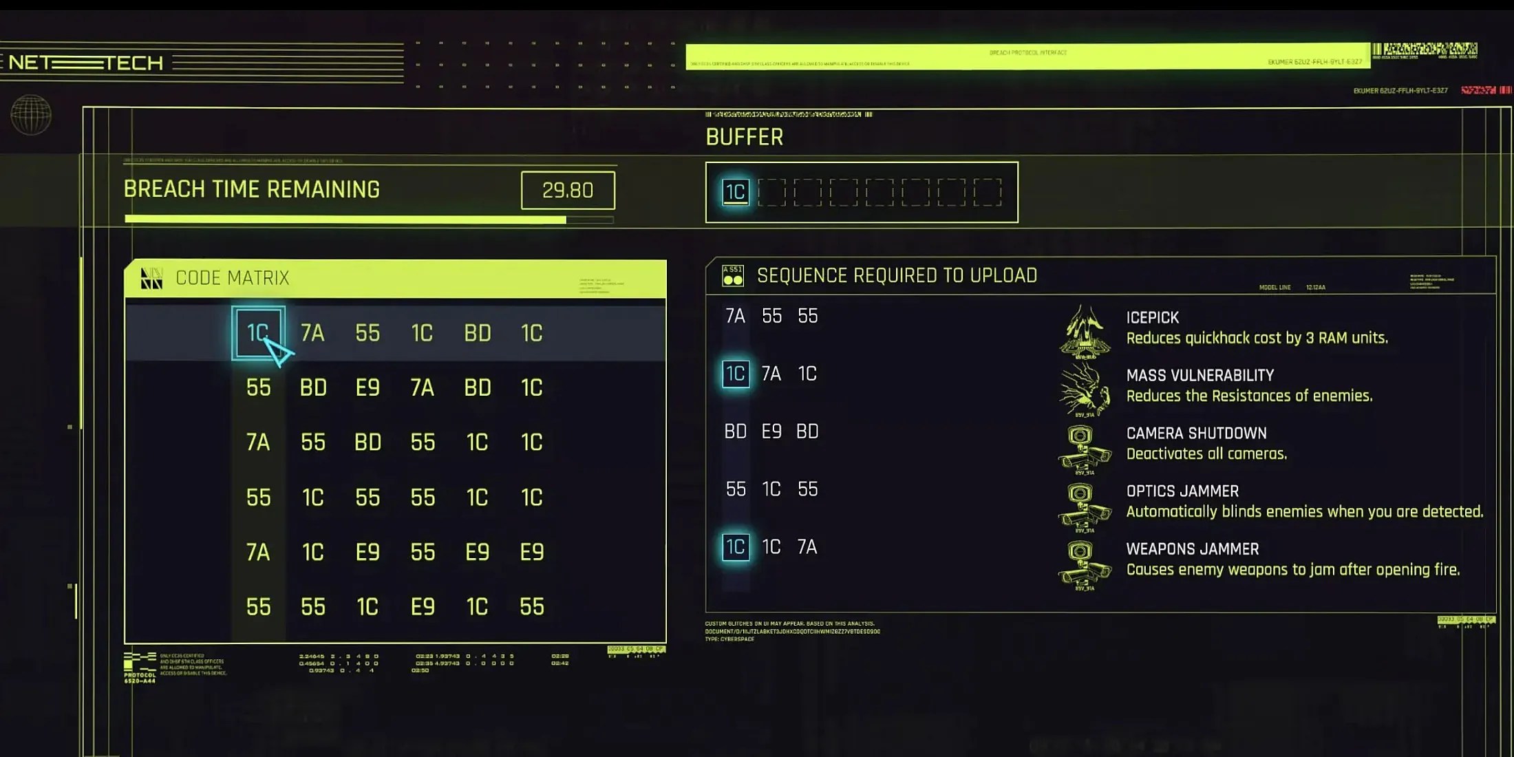Cyberpunk 2077 Challenging Breach Minigame Mod Screen Hack