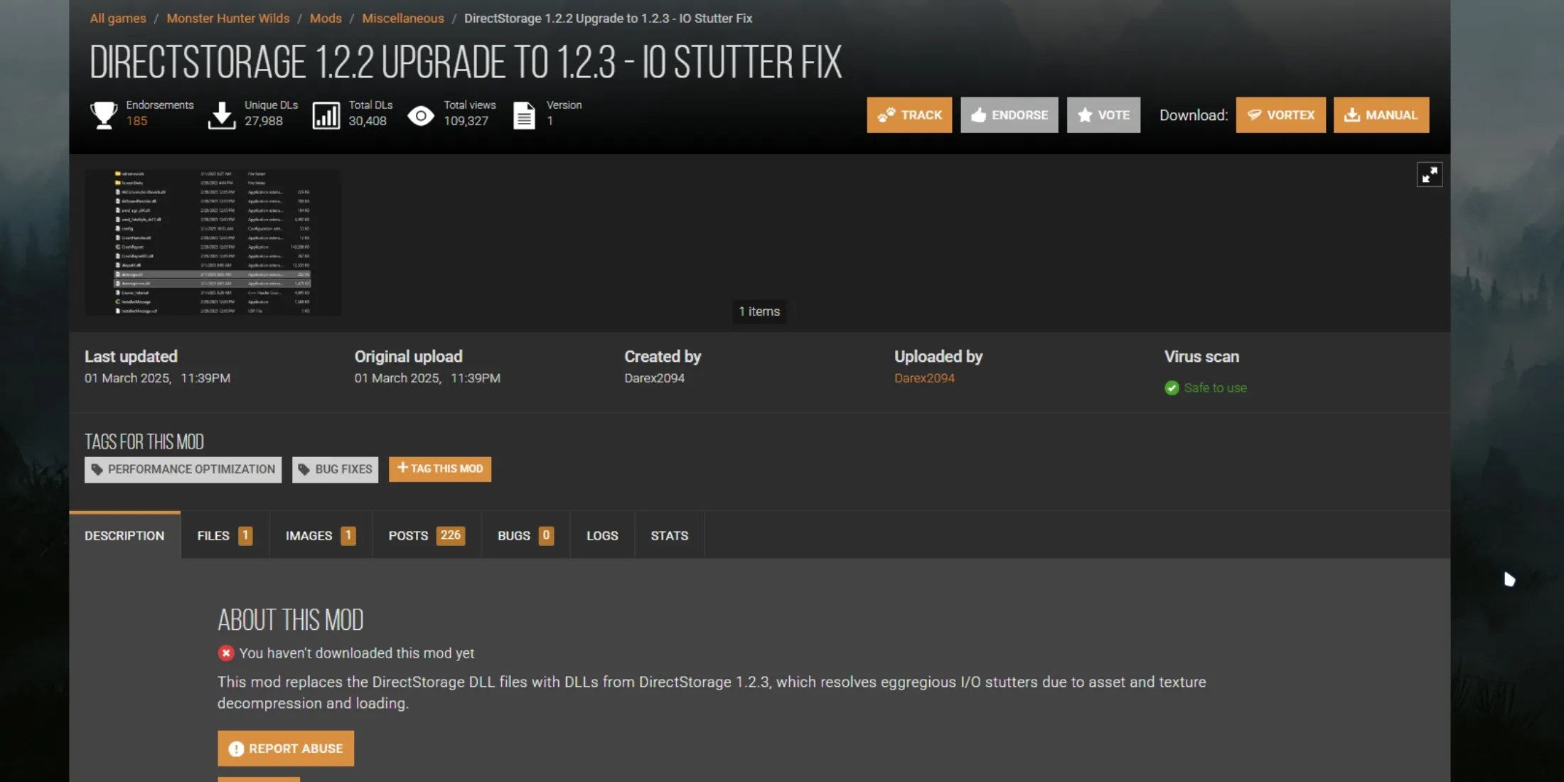 DirectStorage 1.2.2 Upgrade to 1.2.3 - IO Stutter Fix mod to fix camera stutter issue in monster hunter wilds