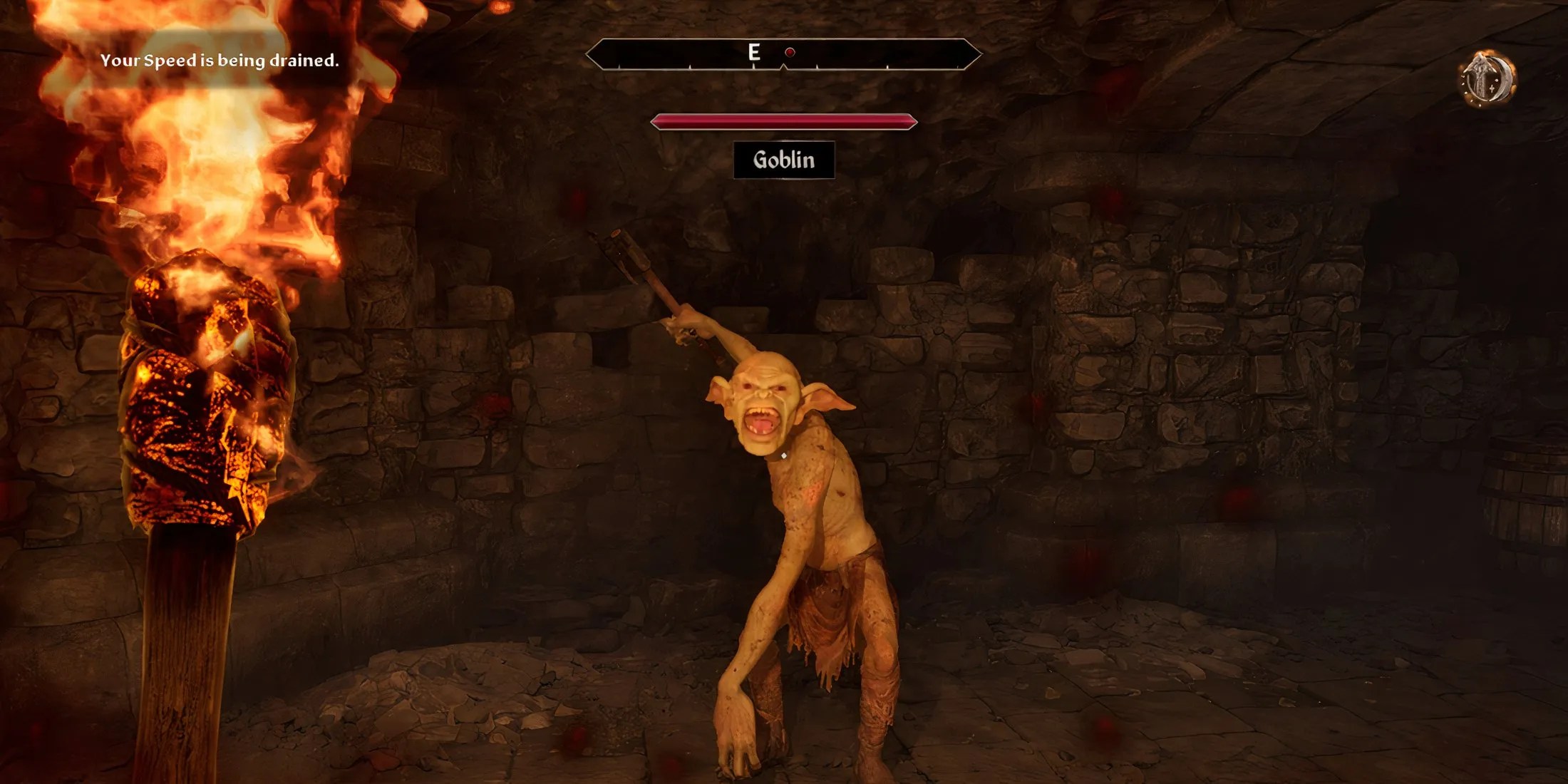 Fighting a goblin in The Elder Scrolls 4 Oblivion Remastered