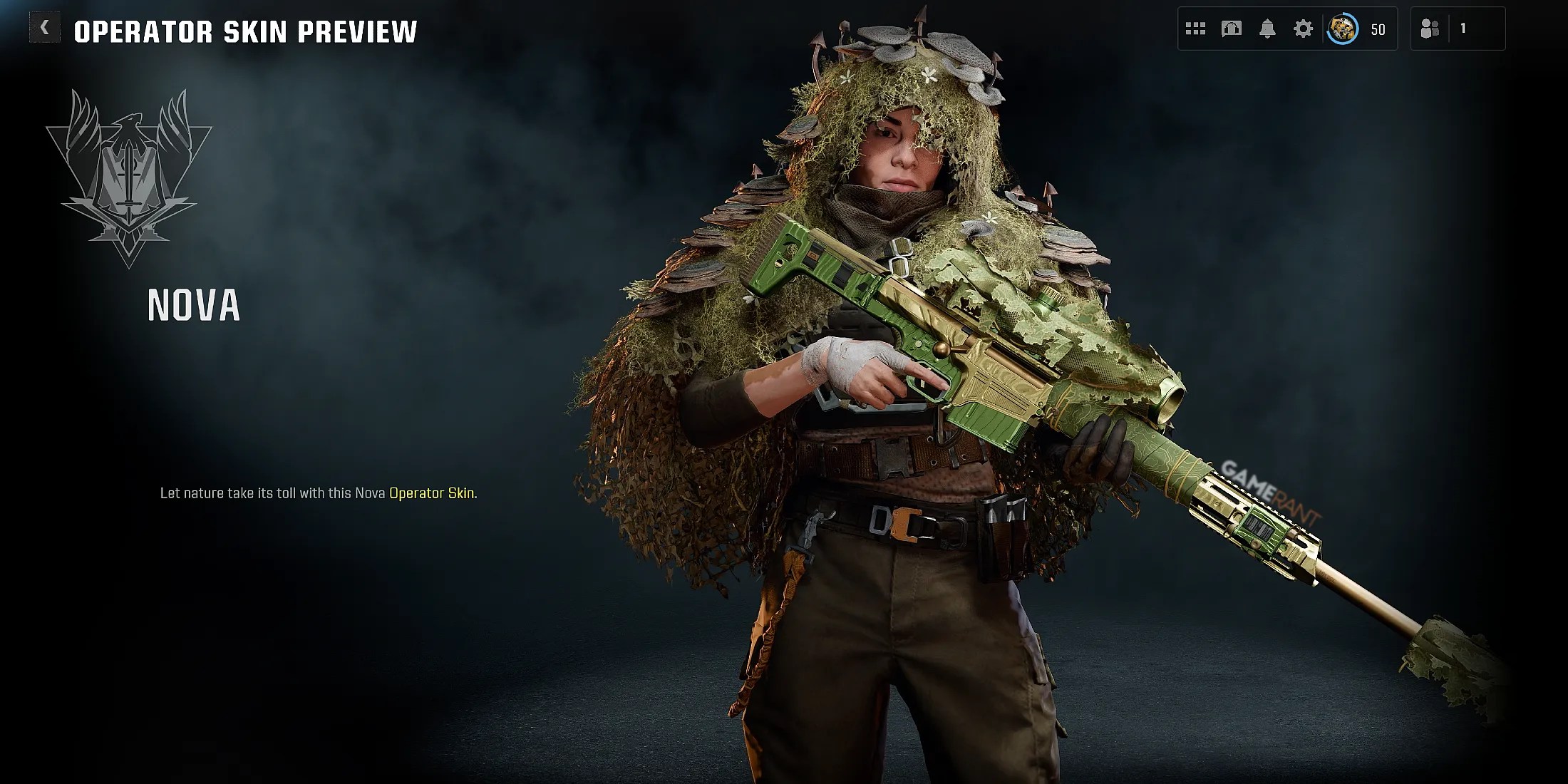 Fungus Operator Skin in Call of Duty Warzone