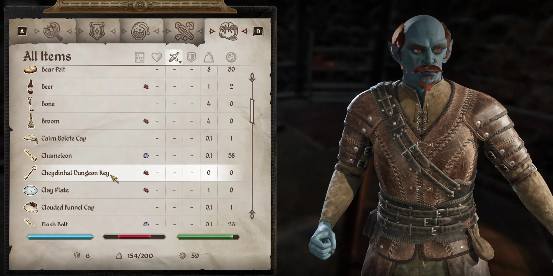 red marked items in your inventory in oblivion remastered