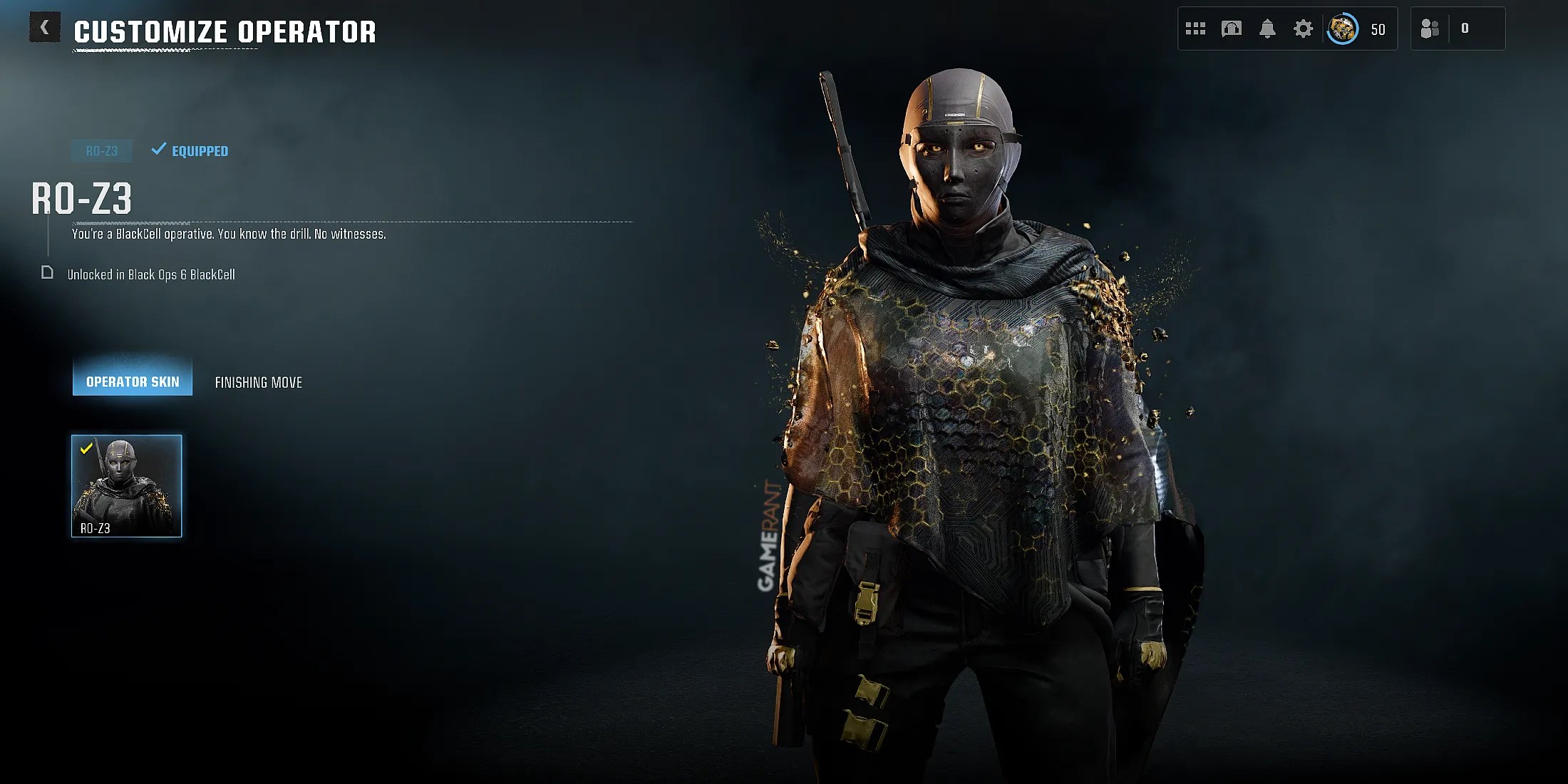 RO-Z3 Operator Skin in Call of Duty Warzone