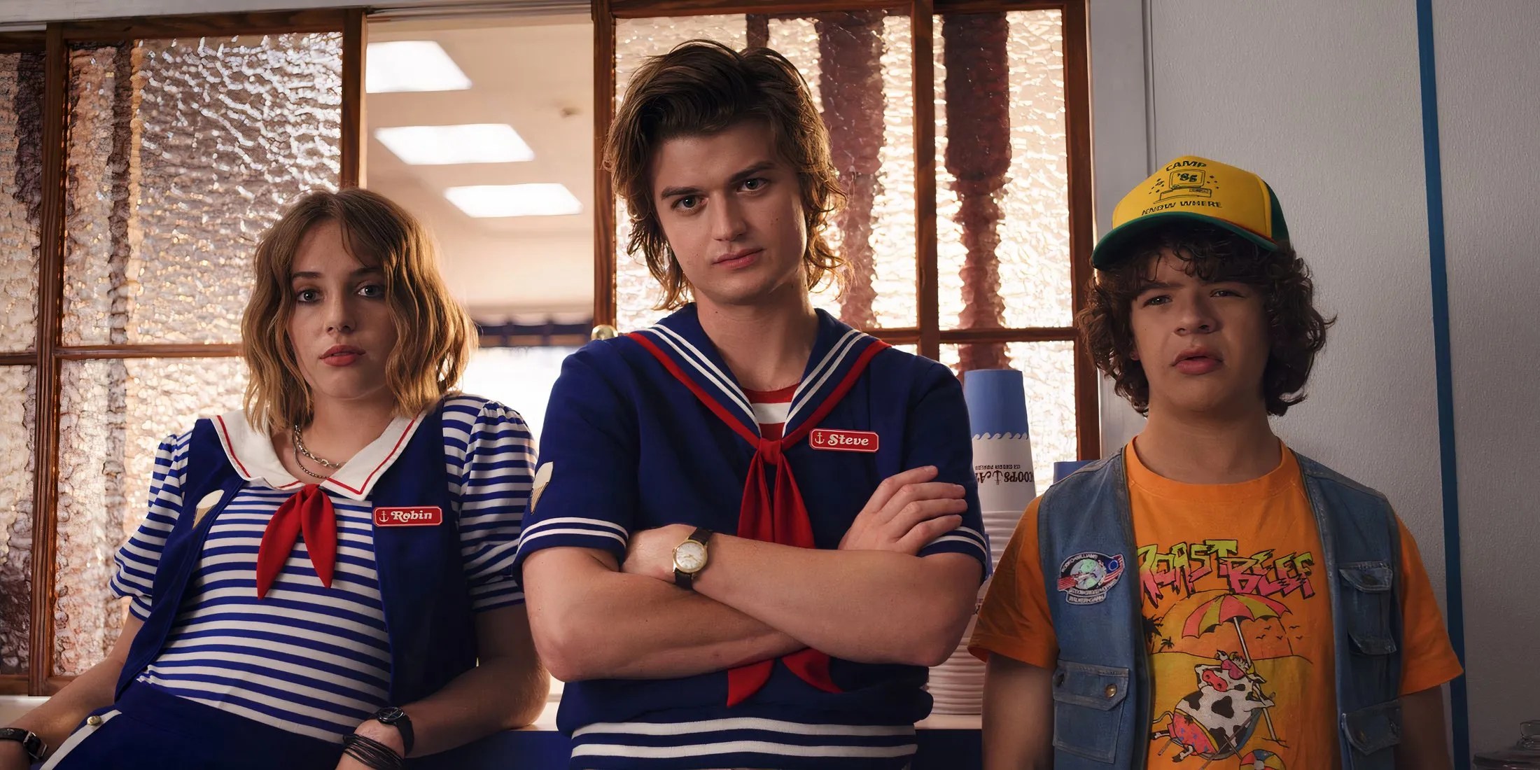 Robin, Steve, and Dustin all together in Stranger Things