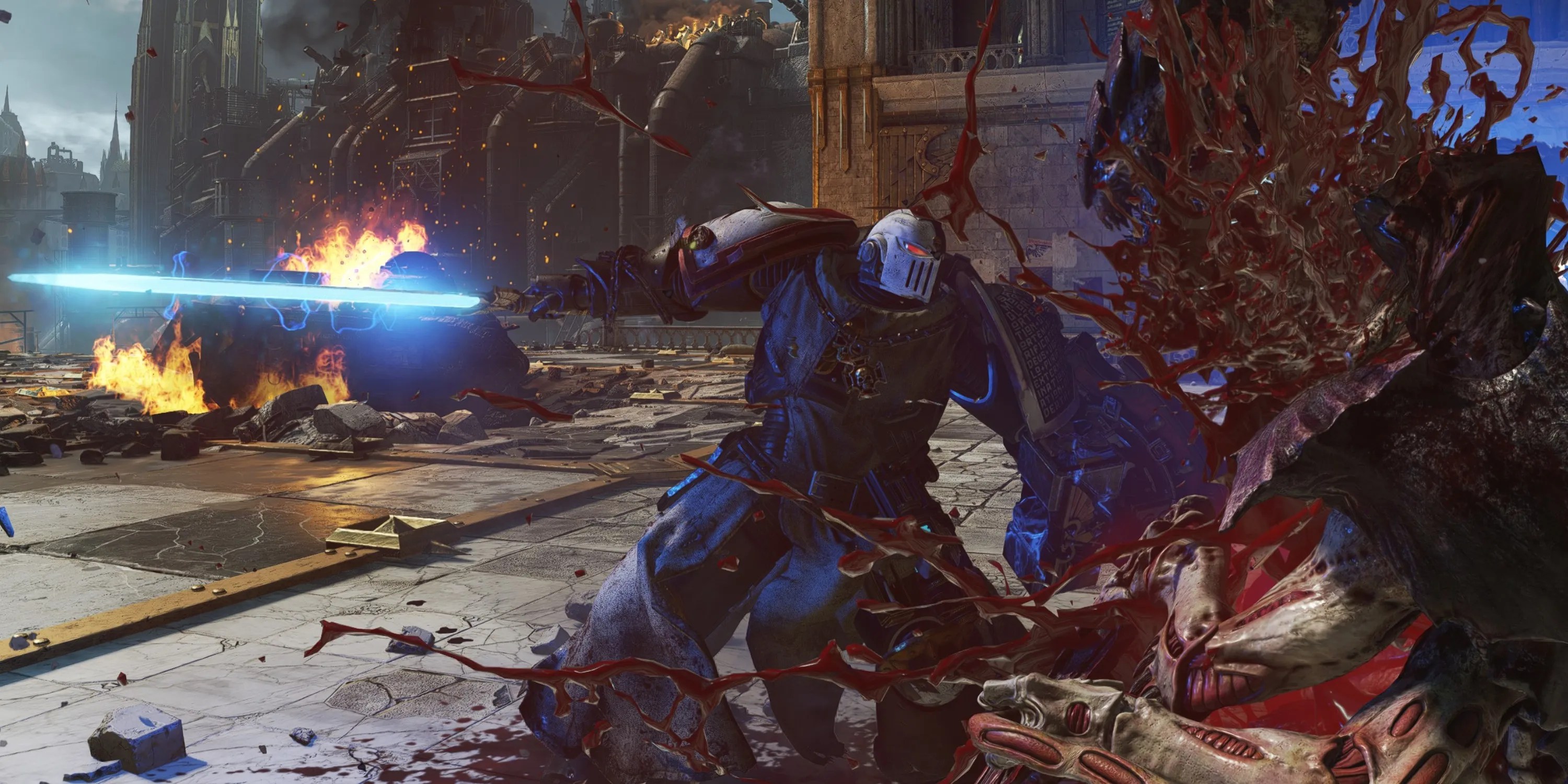 slashing tyranids with the power sword