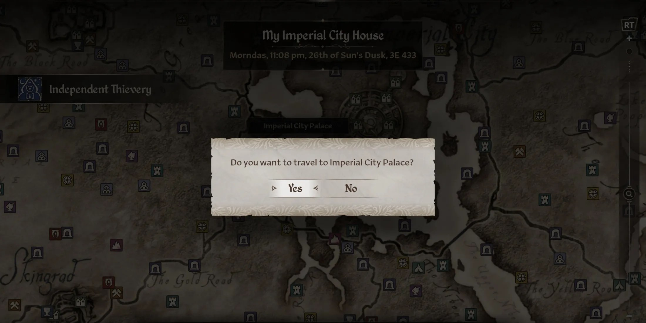 Using Fast Travel in Oblivion Remastered