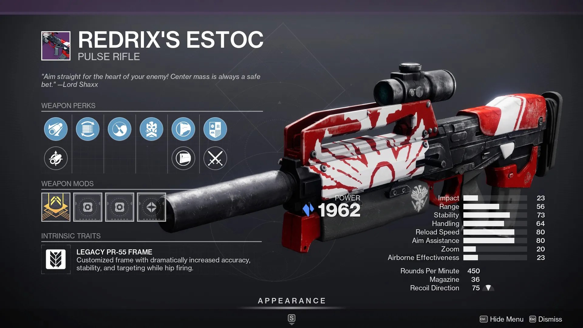Destiny 2 Redrix&rsquo;s Estoc curated drop