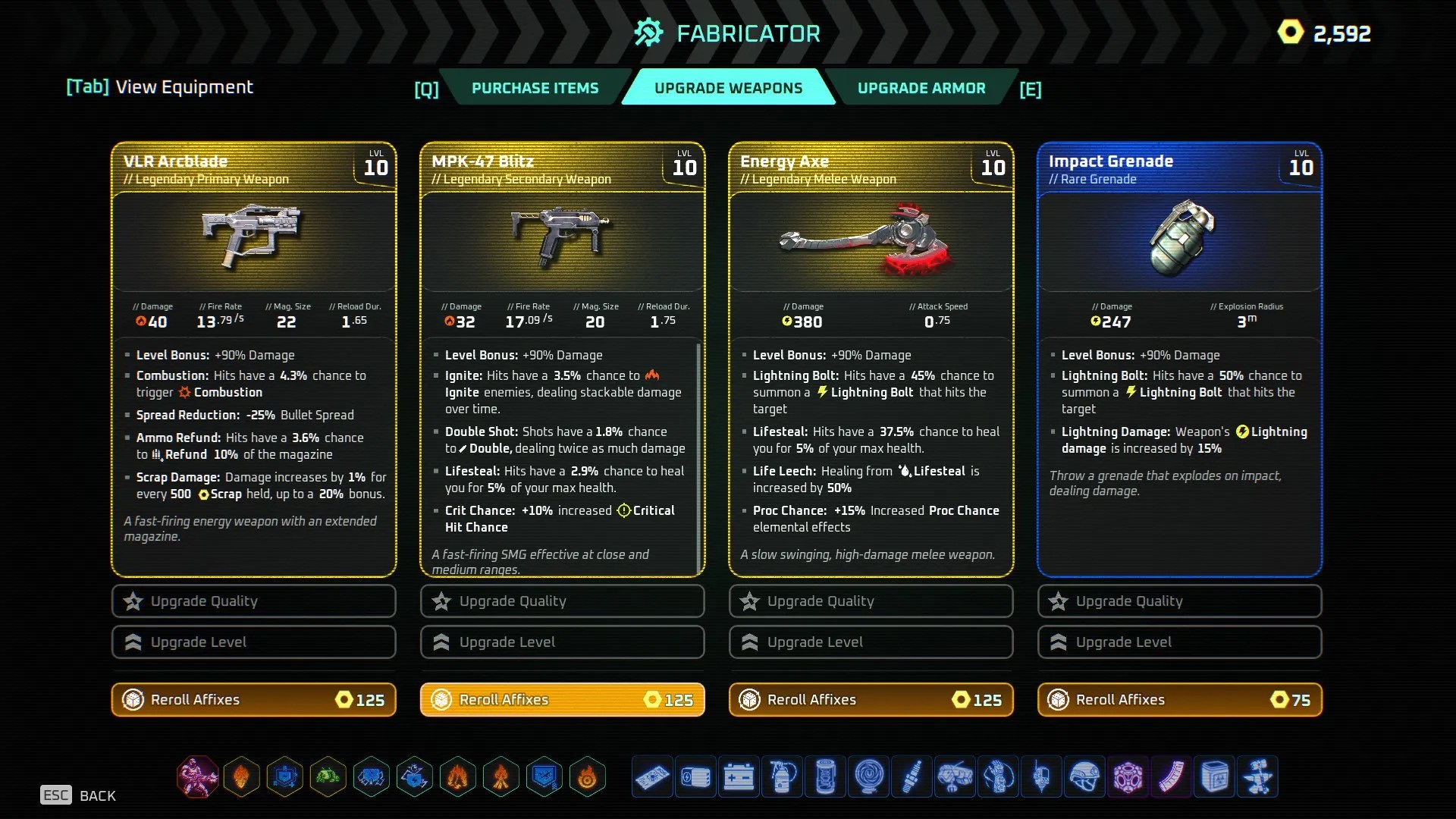 Deadzone Rogue Fire Build Weapons