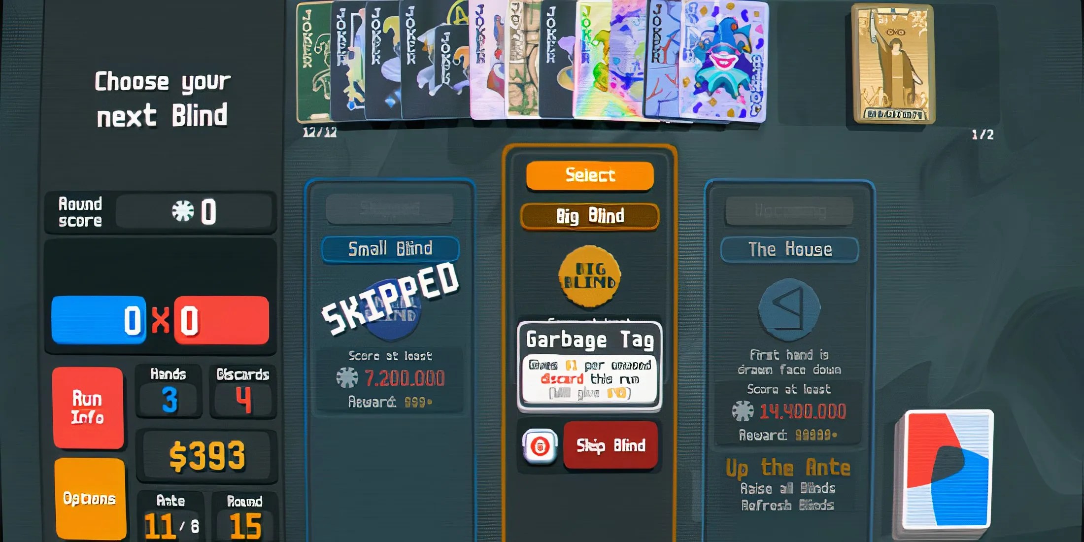 skipping blind for garbage tag