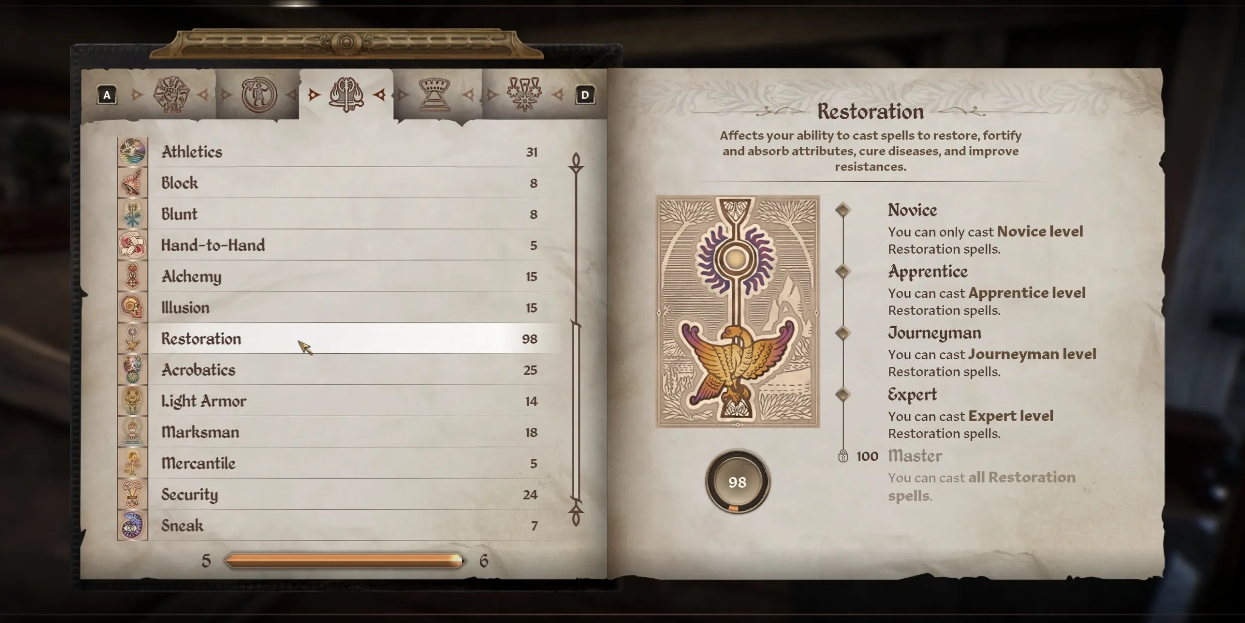 high level restoration skill in The Elder Scrolls 4 Oblivion Remastered