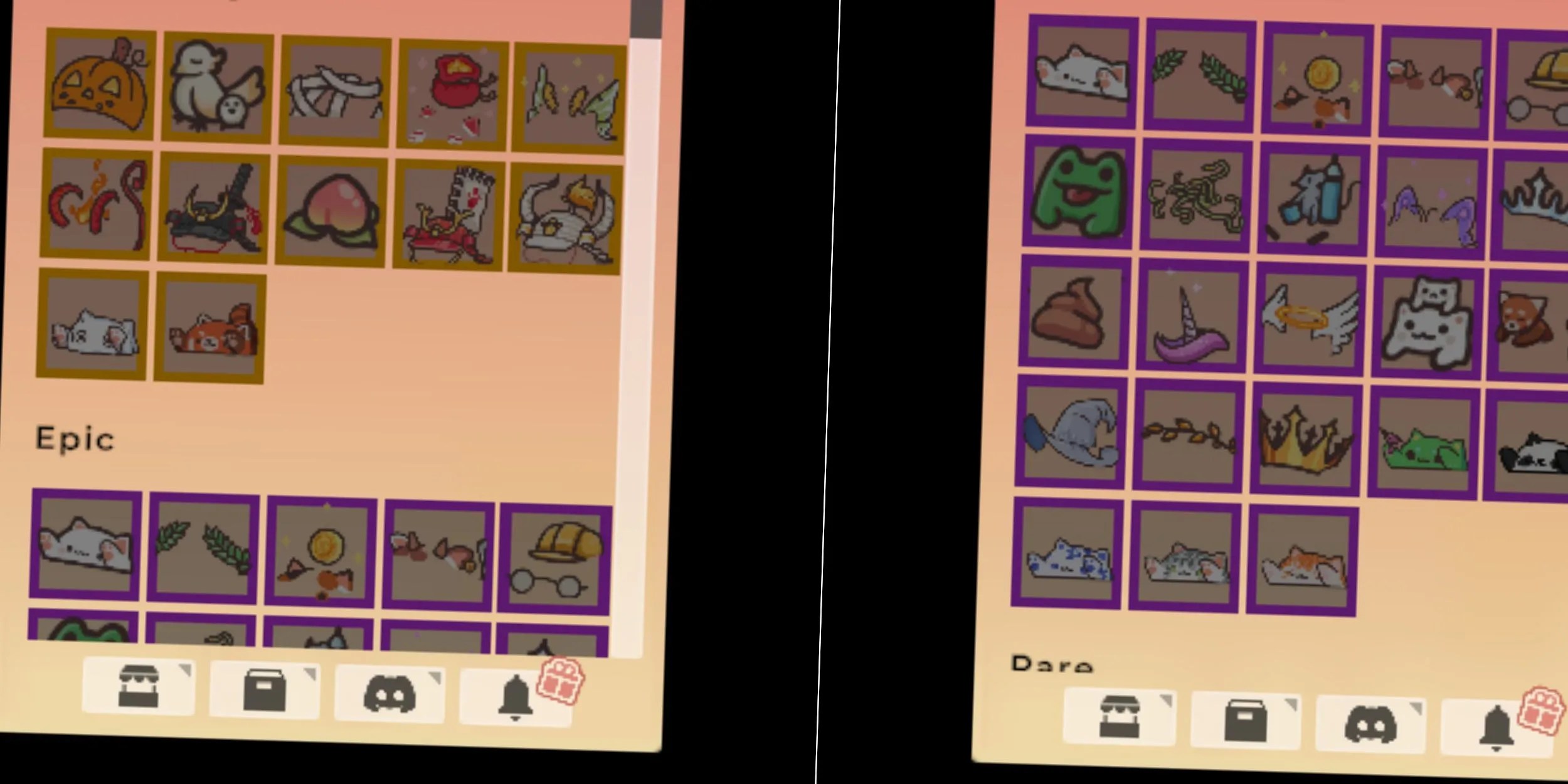 Epic and Legendary items in Bongo Cat
