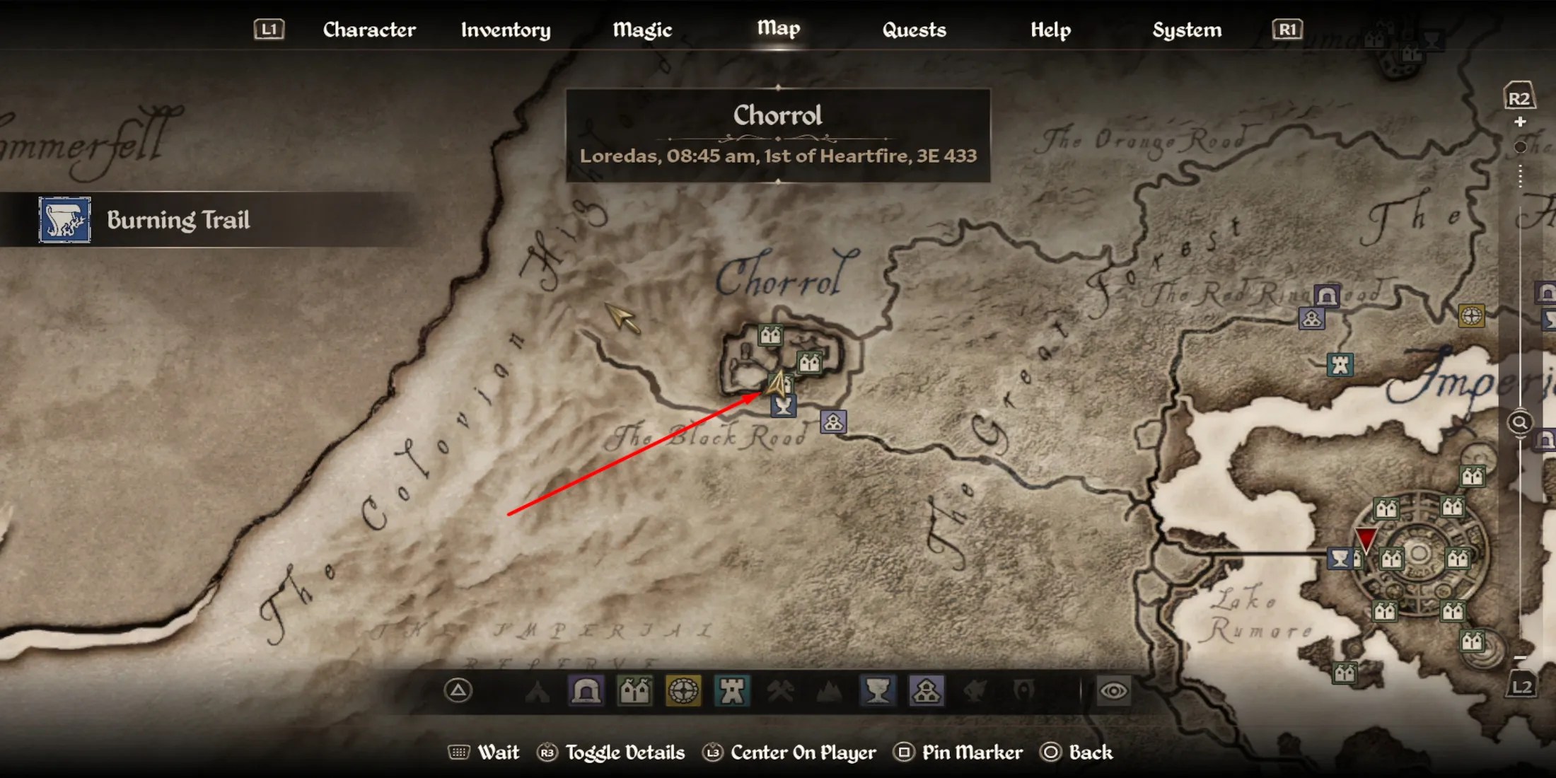 Renoit&rsquo;s bookstore in Chorrol Map in Elder Scrolls IV Oblivion