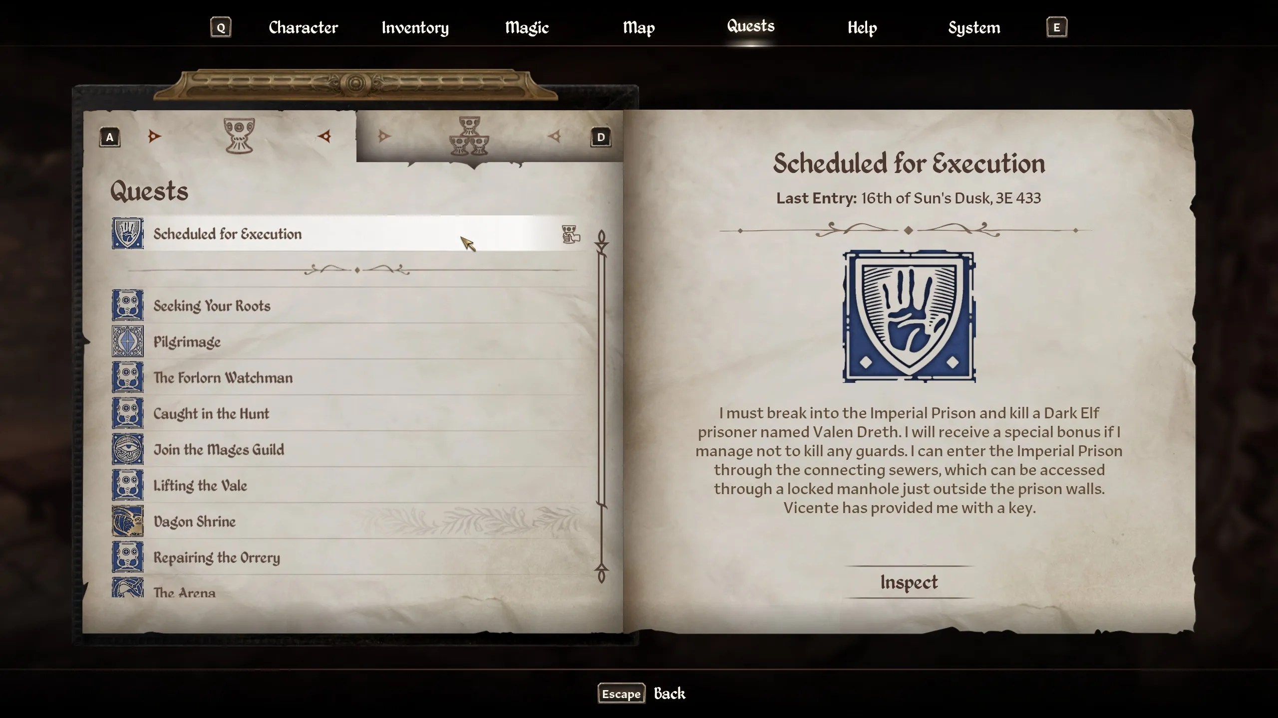 scheduled for execution quest