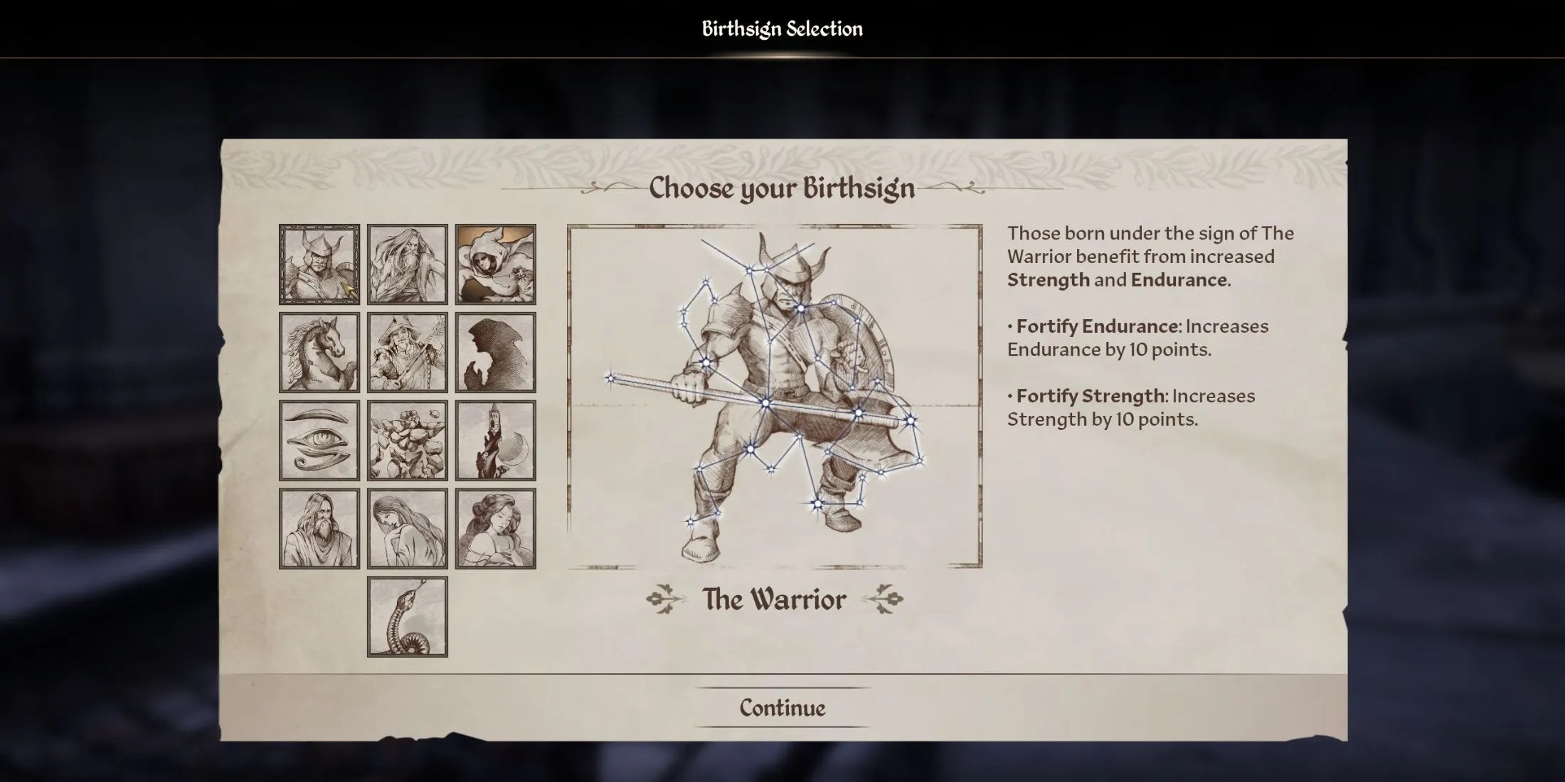 Oblivion Remastered Warrior Birthsign