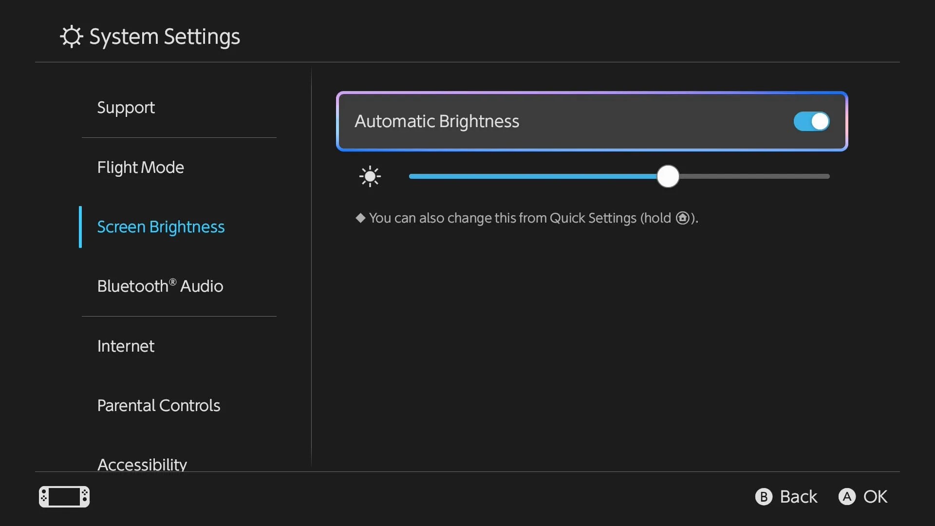 switch 2 screen brightness setting