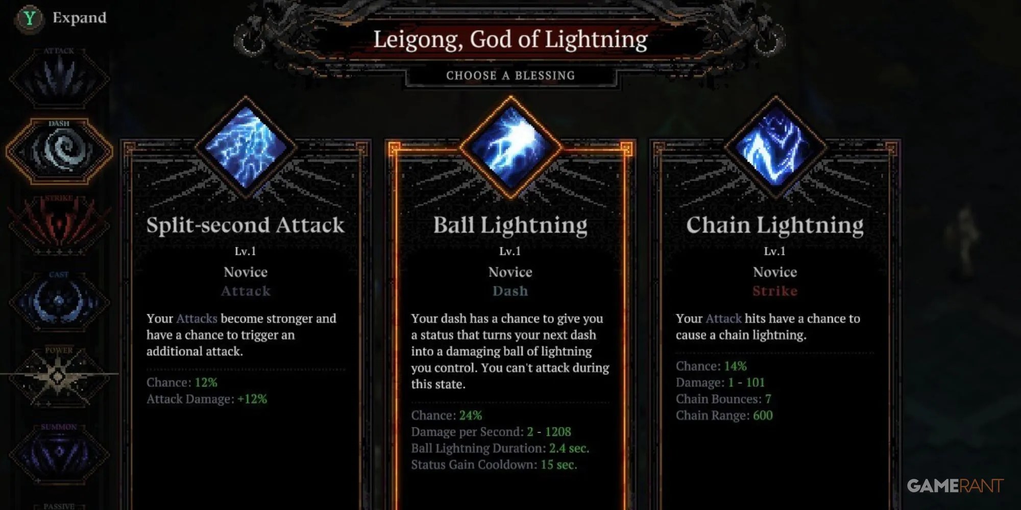 A player about to get Ball Lightning in Death Must Die