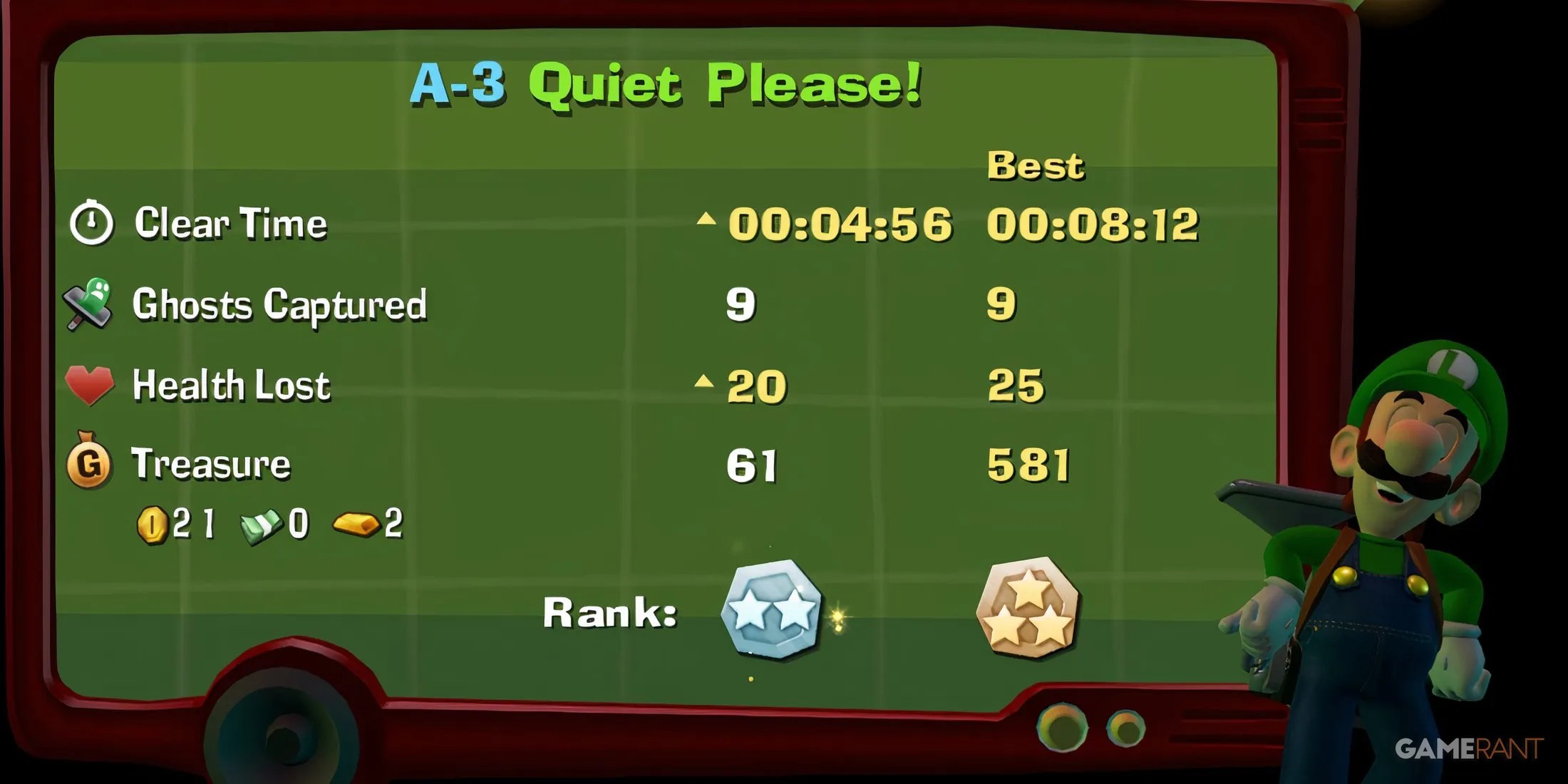 luigi&rsquo;s mansion a-3 stat comparison