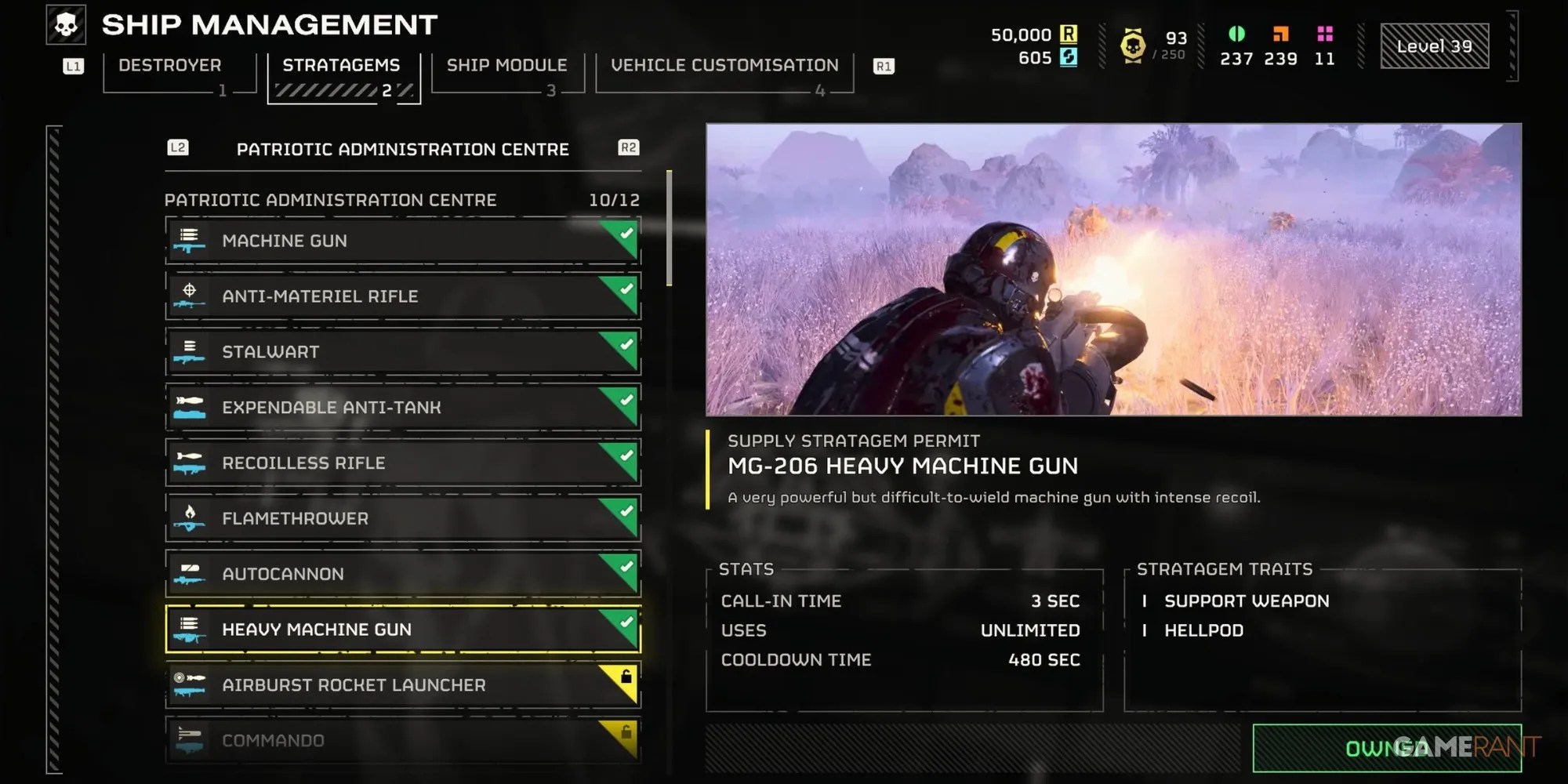 The Heavy Machine Gun stratagem in Helldivers 2