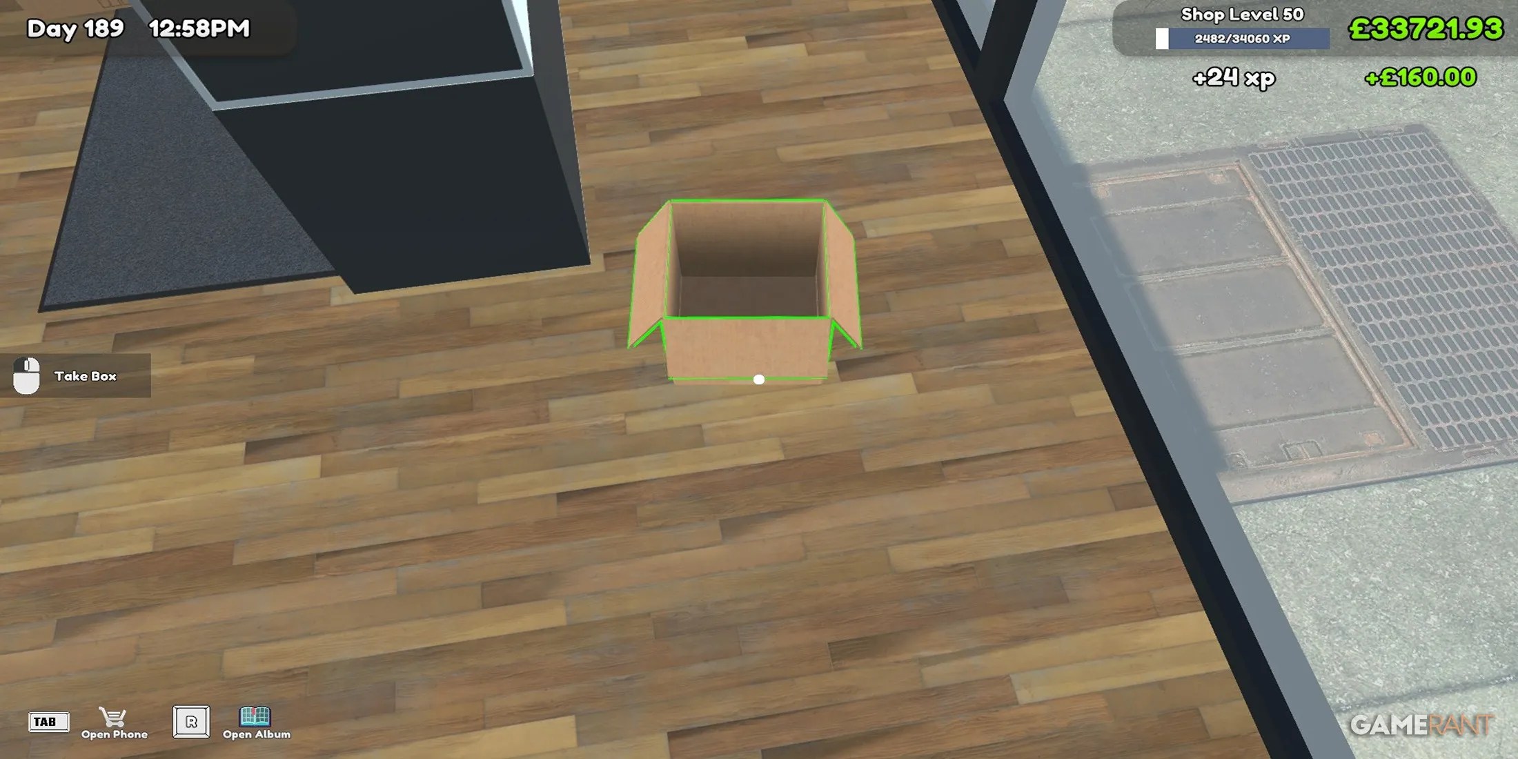 An Empty Box In Card Shop Simulator