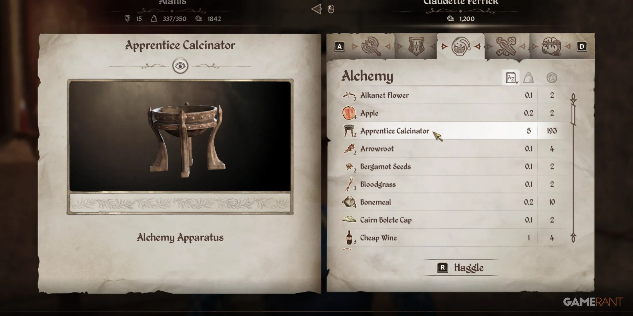 Apprentice Calcinator, valuable alchemy tool and one of the best items to buy in Oblivion Remastered