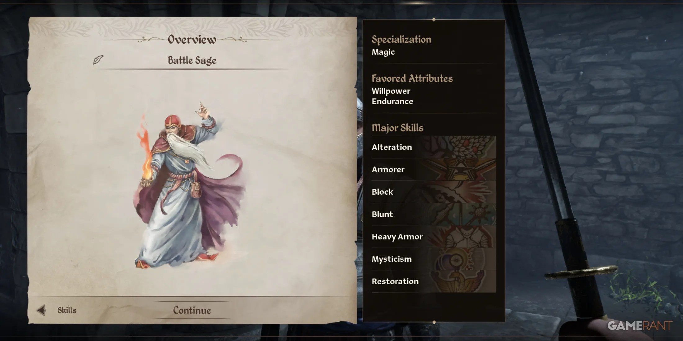 Battle Sage, one of the best custom builds in Oblivion Remastered for magic-focused characters who also rely on defense and healing