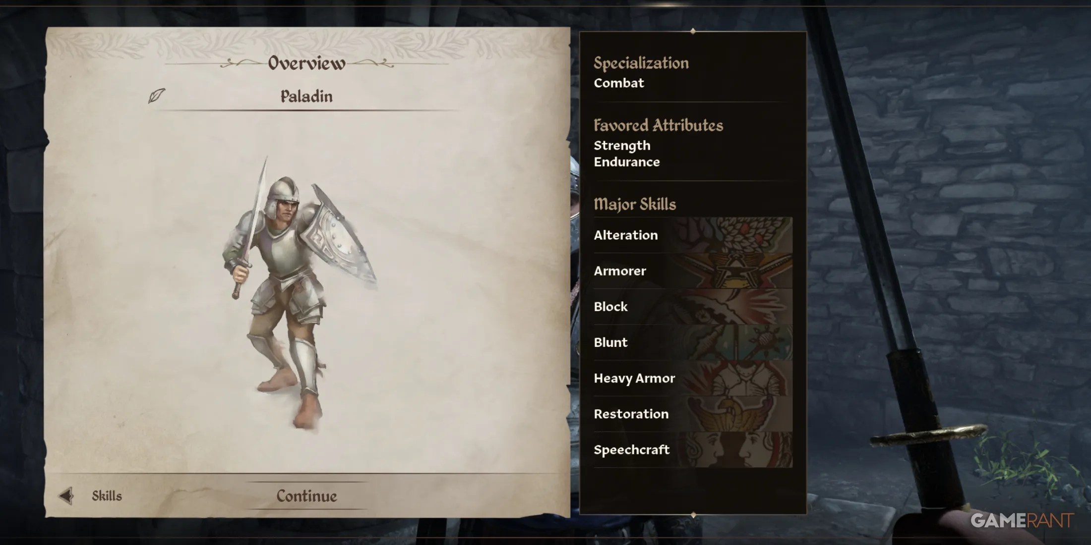 Paladin, one of the best custom builds in Oblivion Remastered, blending melee combat with heavy armor and divine Restoration magic