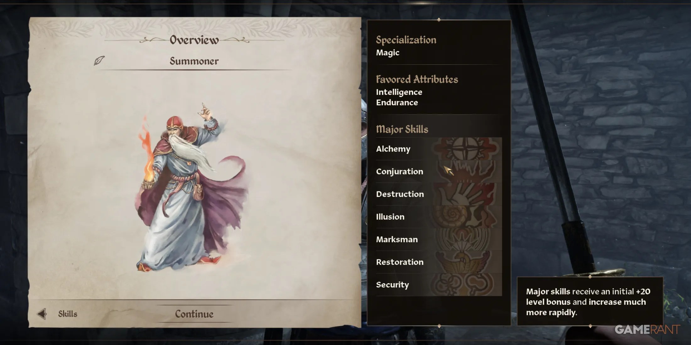 Summoner, a top-tier custom build in Oblivion Remastered that uses Conjuration and Restoration to control the battlefield safely