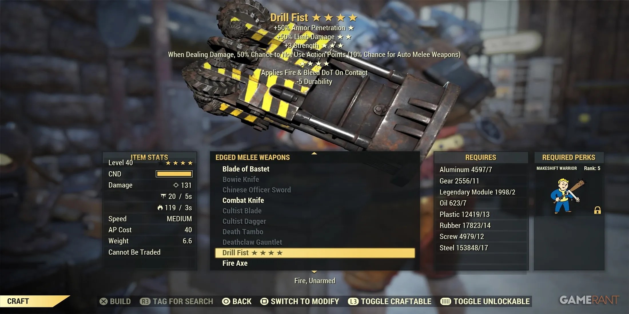 Unique Named Weapon In Fallout 76