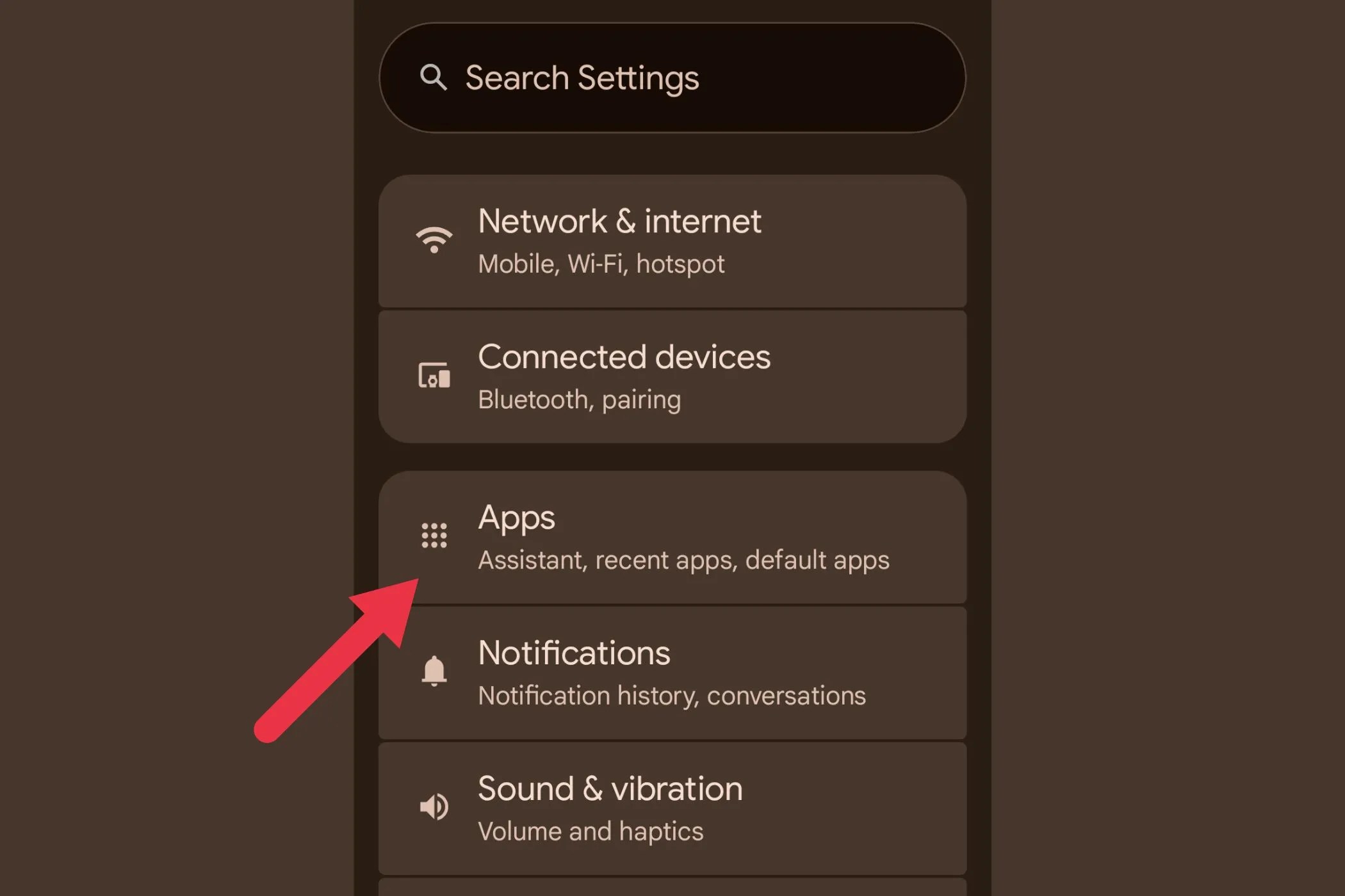 Screenshot showing the Settings page