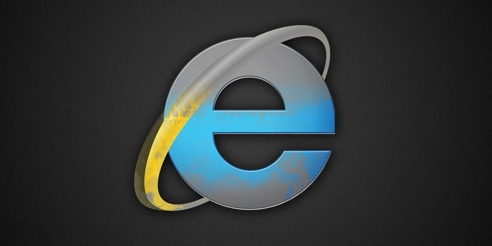 Internet Explorer logo is that is slightly faded in colour