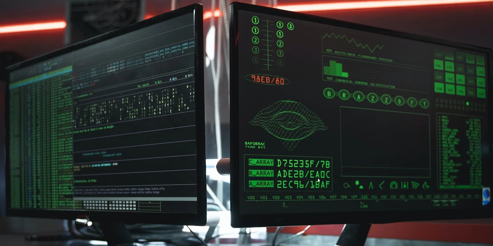 two computer monitors symbolising system logging