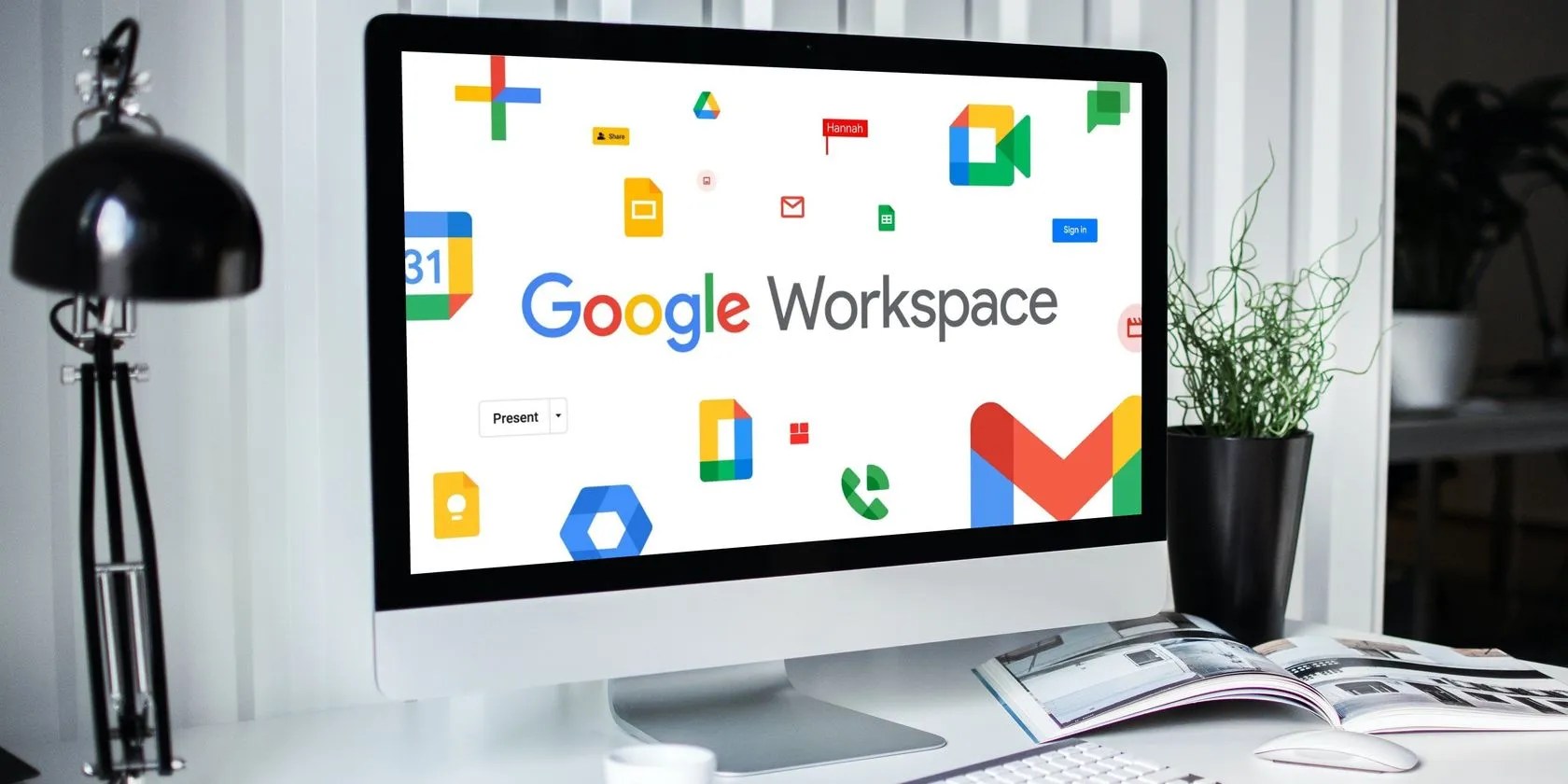 Google Workspace logo on iMac