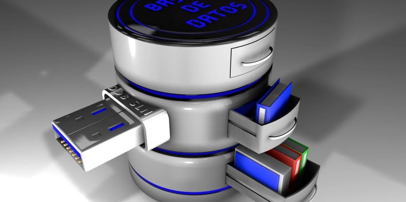3D graphic of a database signifying data input