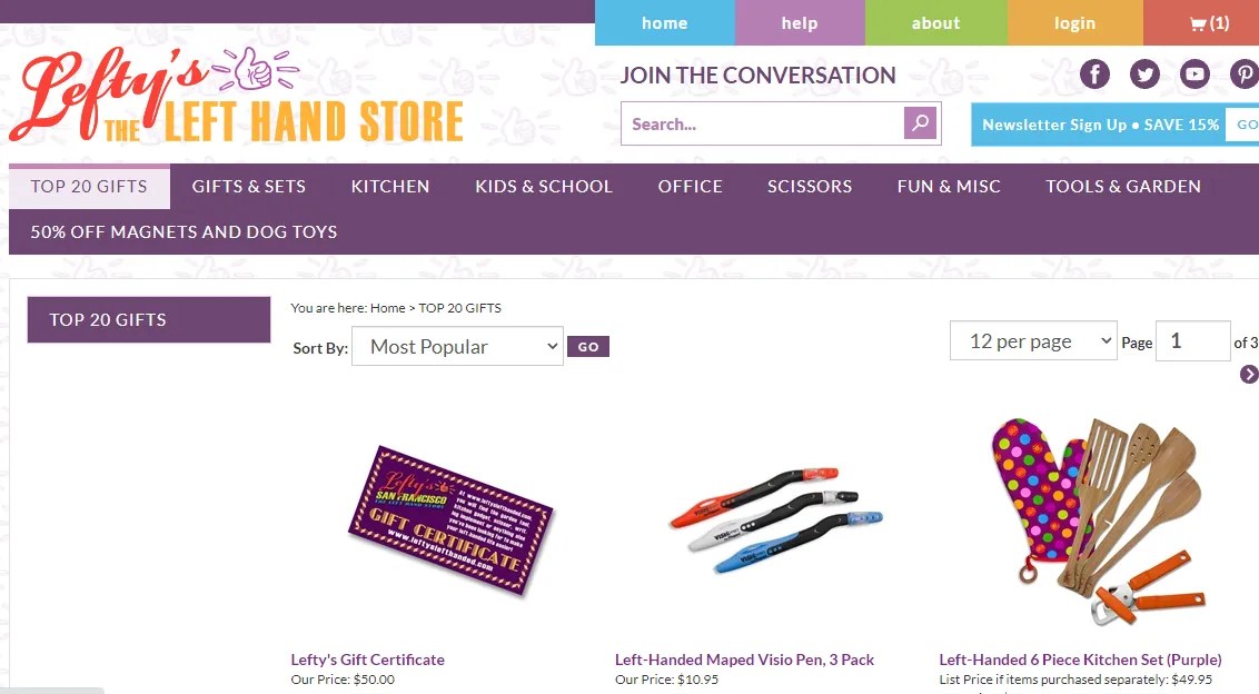 7 Online Stores for LeftHanded Products