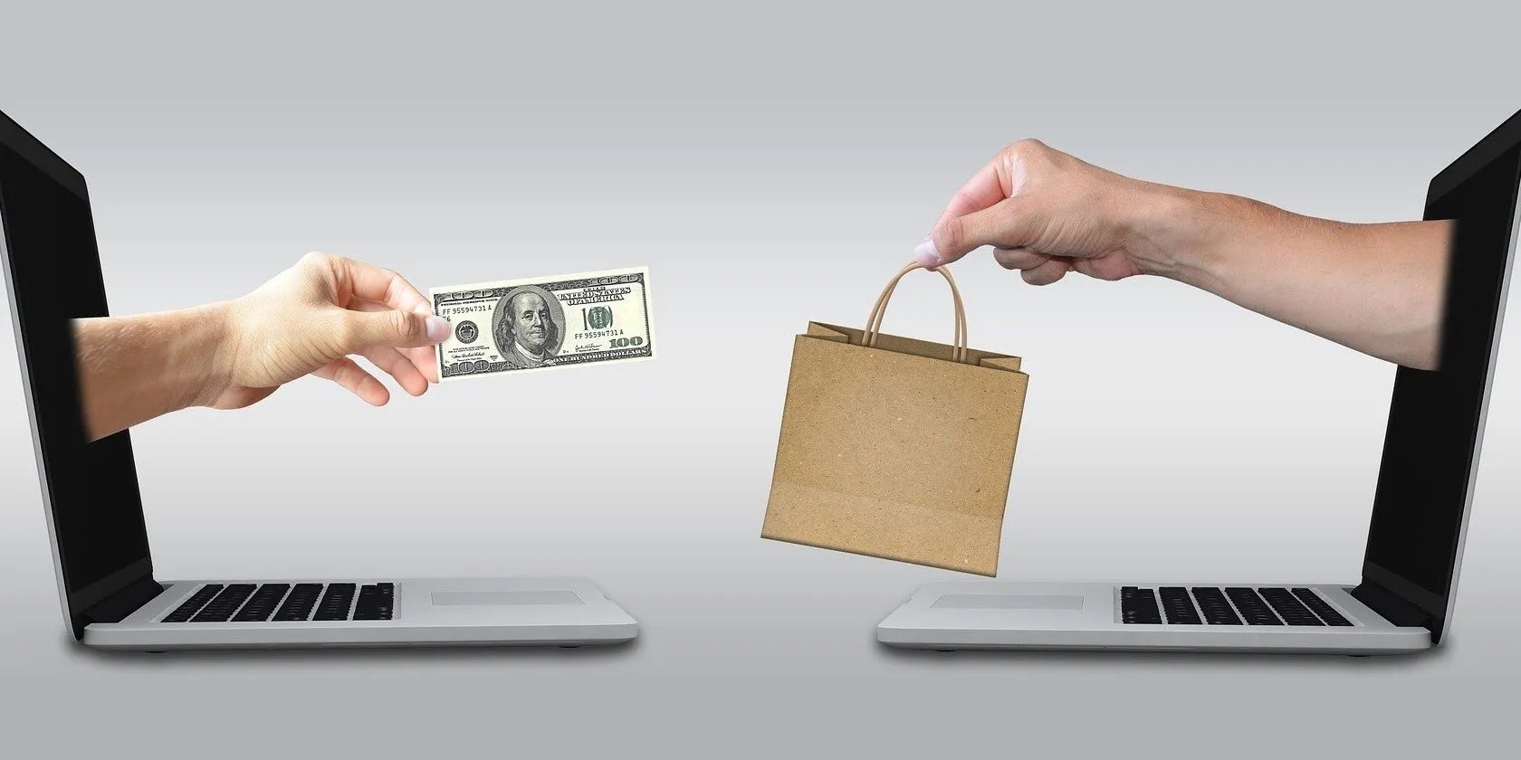 Illustration of business being done online