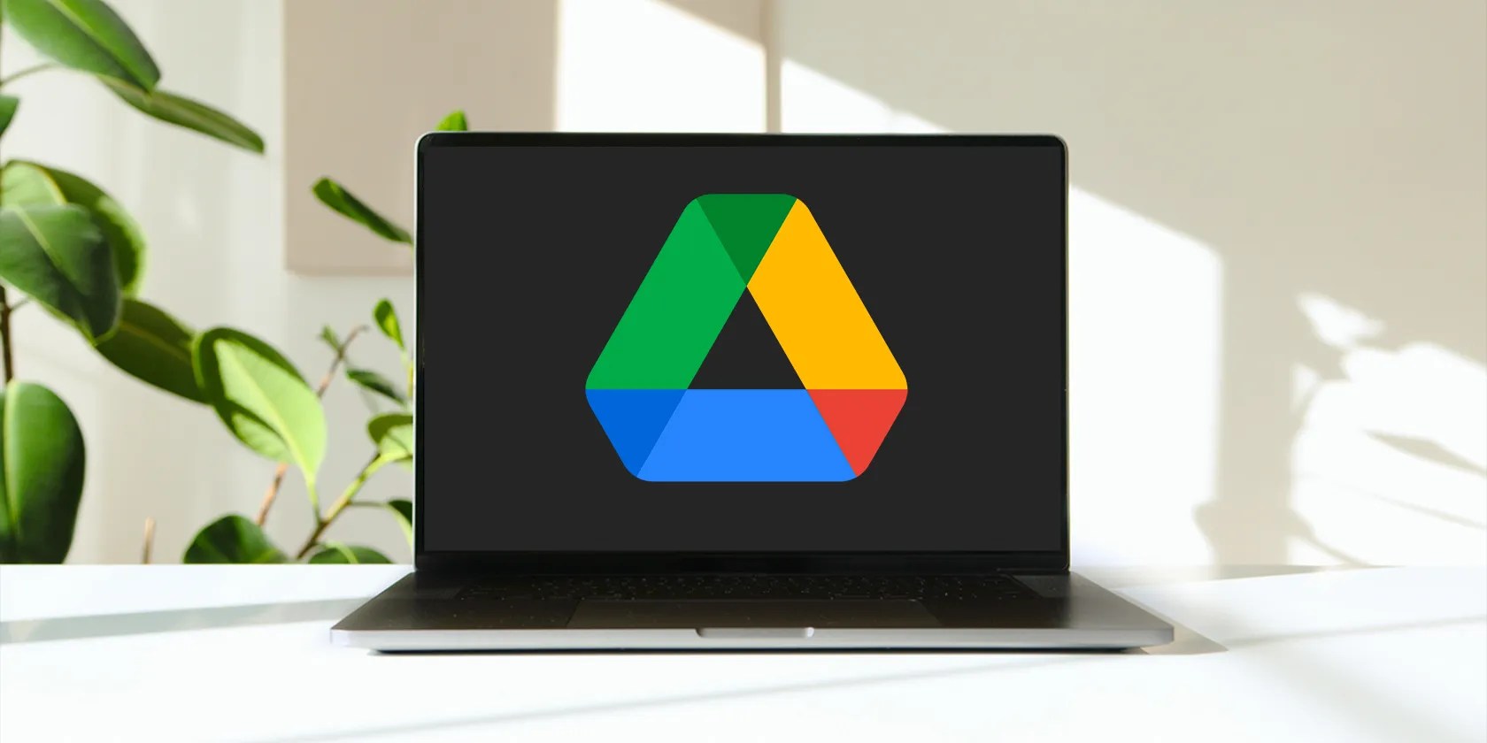 Google Drive logo on a laptop&rsquo;s screen