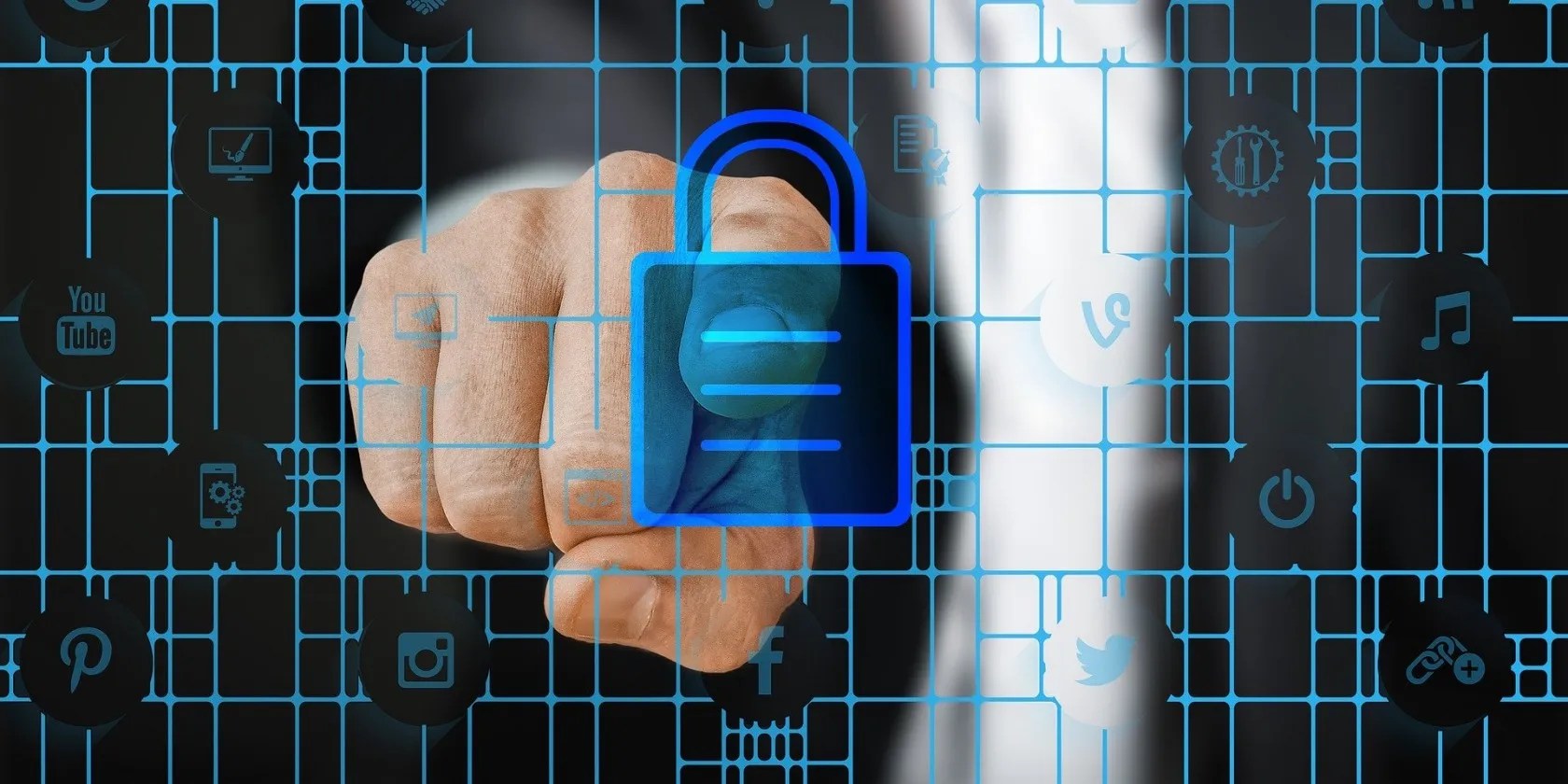 pointing to a lock in apps