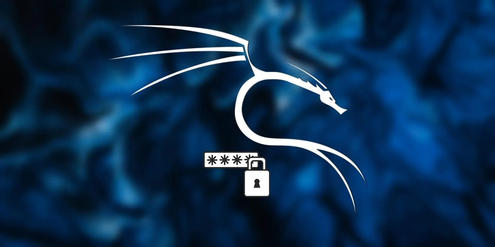 kali linux logo with a lock representing security