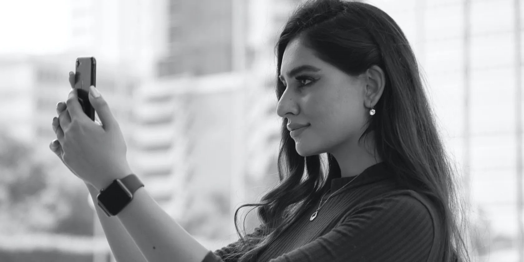 Woman taking a selfie