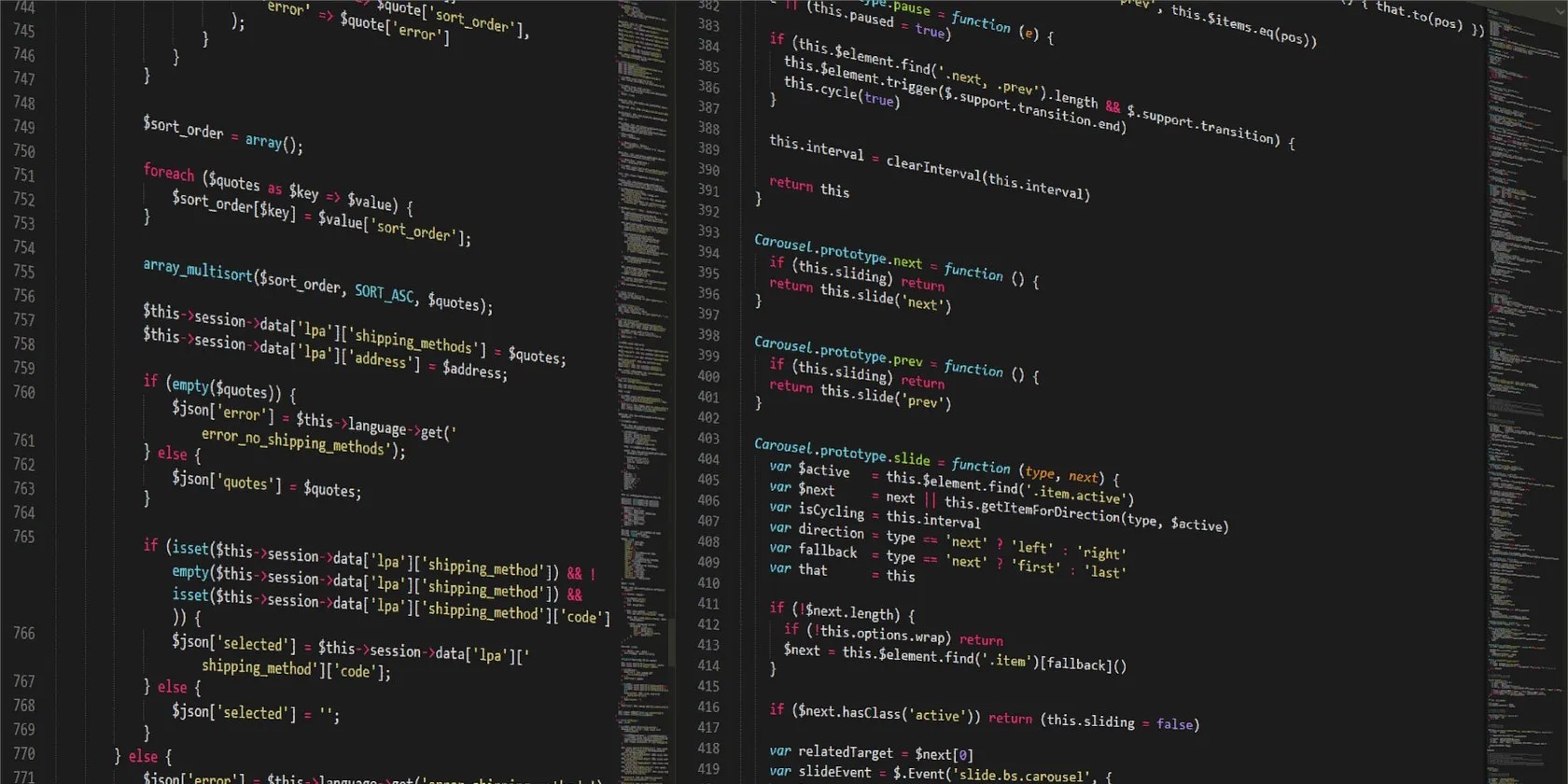 A dark monitor displaying TypeScript code in the VSCode editor.
