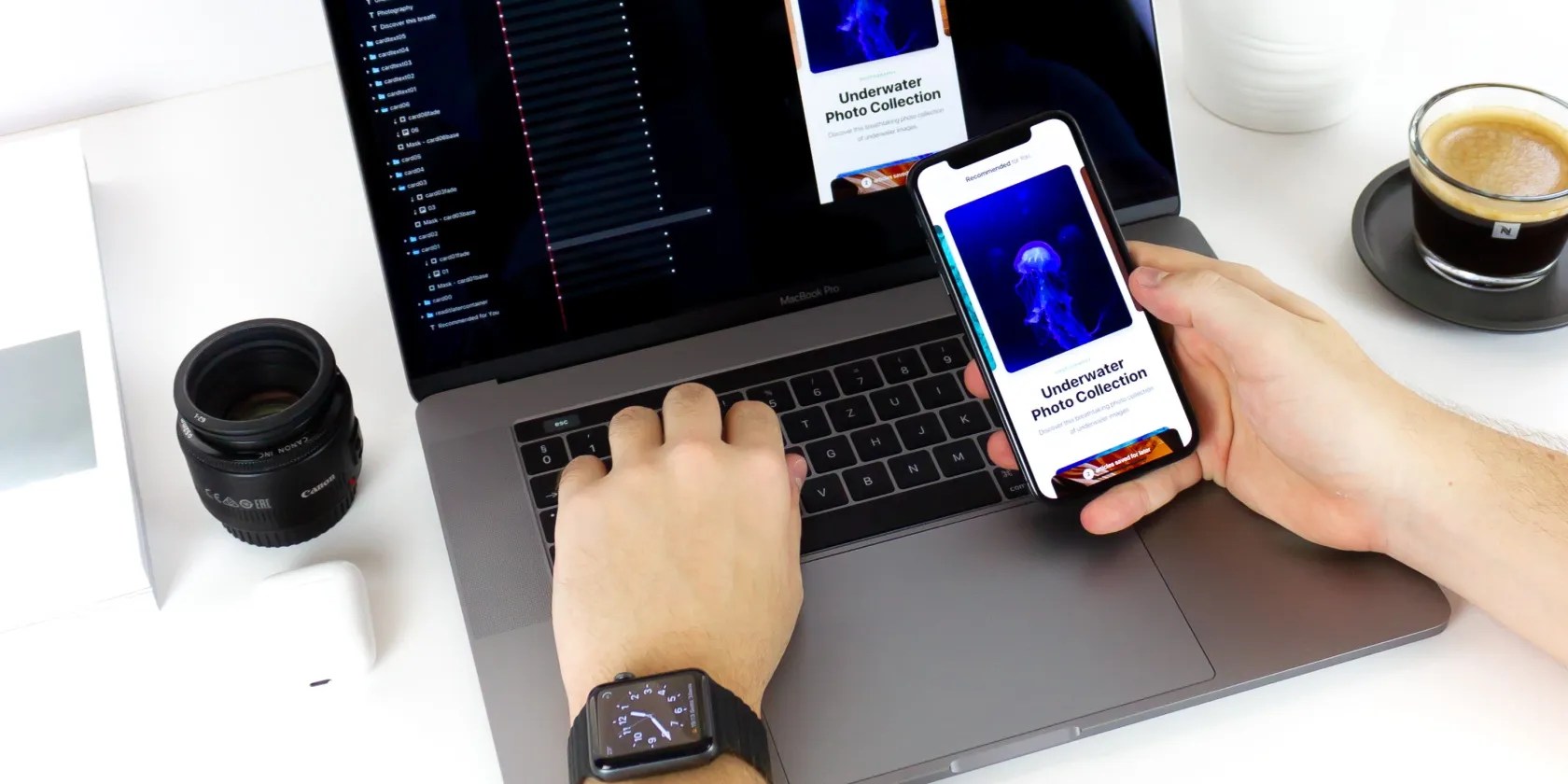 Person testing and developing a mobile application
