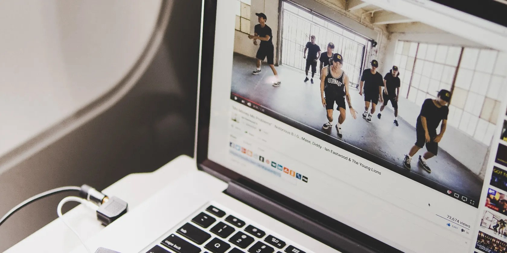 Wellness videos playing on YouTube