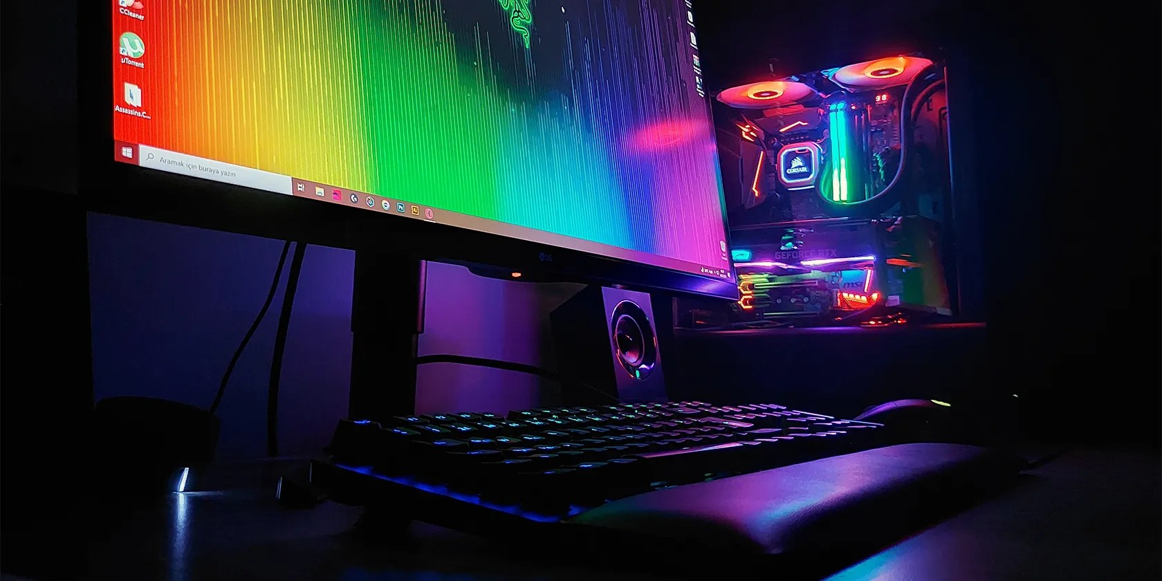 A Desktop Gaming PC With an AIO Cooler for the Processor