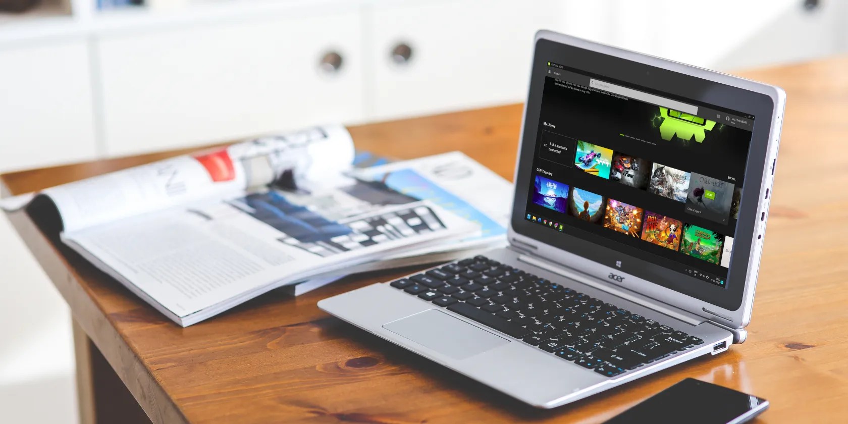 GeForce Now on Windows 11 laptop